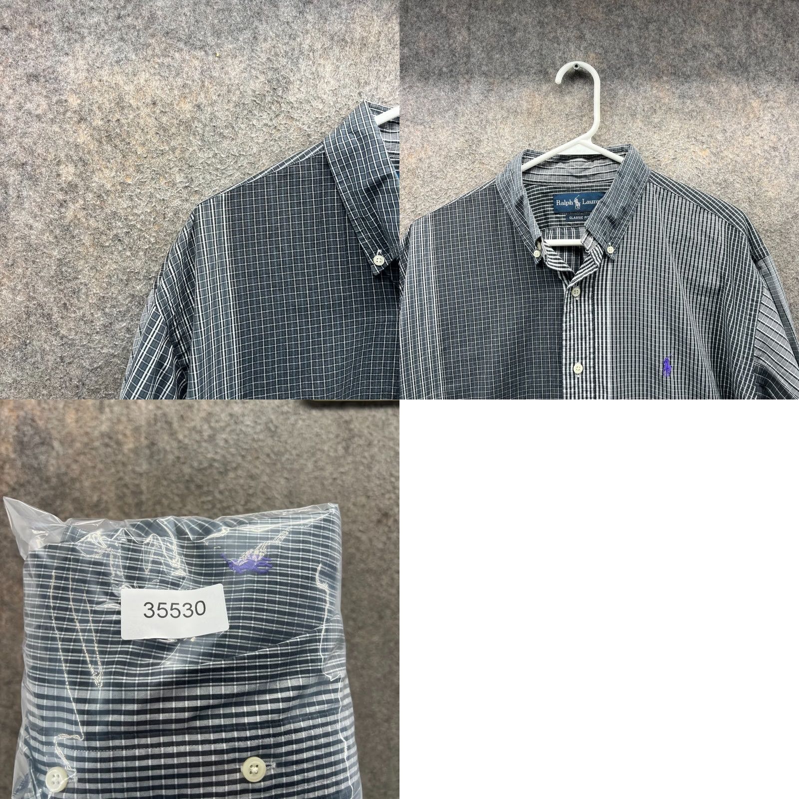 Polo Ralph Lauren VINTAGE Polo Ralph Lauren Shirt Mens 16 Gray Button-Down Striped 90s Classic Button-Up Size US L / EU 52-54 / 3 - 8 Thumbnail
