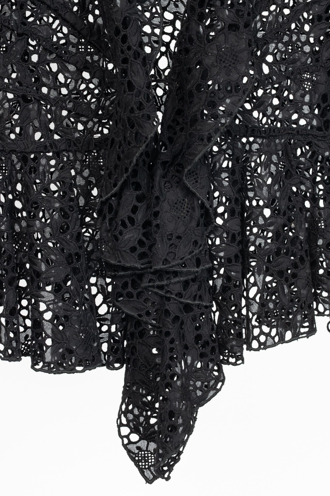 Oscar De La Renta Oscar de la Renta SS12 Runway Eyelet-Lace Ruffle Jacket Size M / US 6-8 / IT 42-44 - 7 Thumbnail