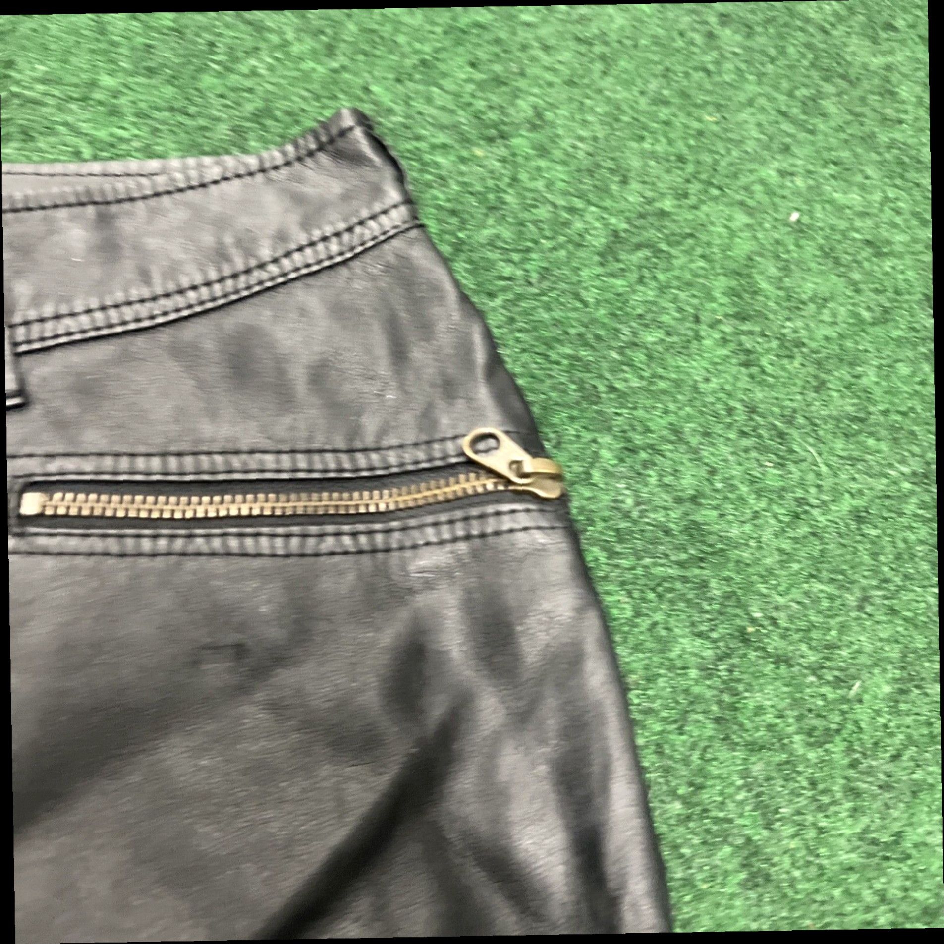 Free People FREE PEOPLE Faux Leather Black Moto Pants size 8 Ankle Zip High Rise Biker Size 30" / US 8 / IT 44 - 5 Thumbnail