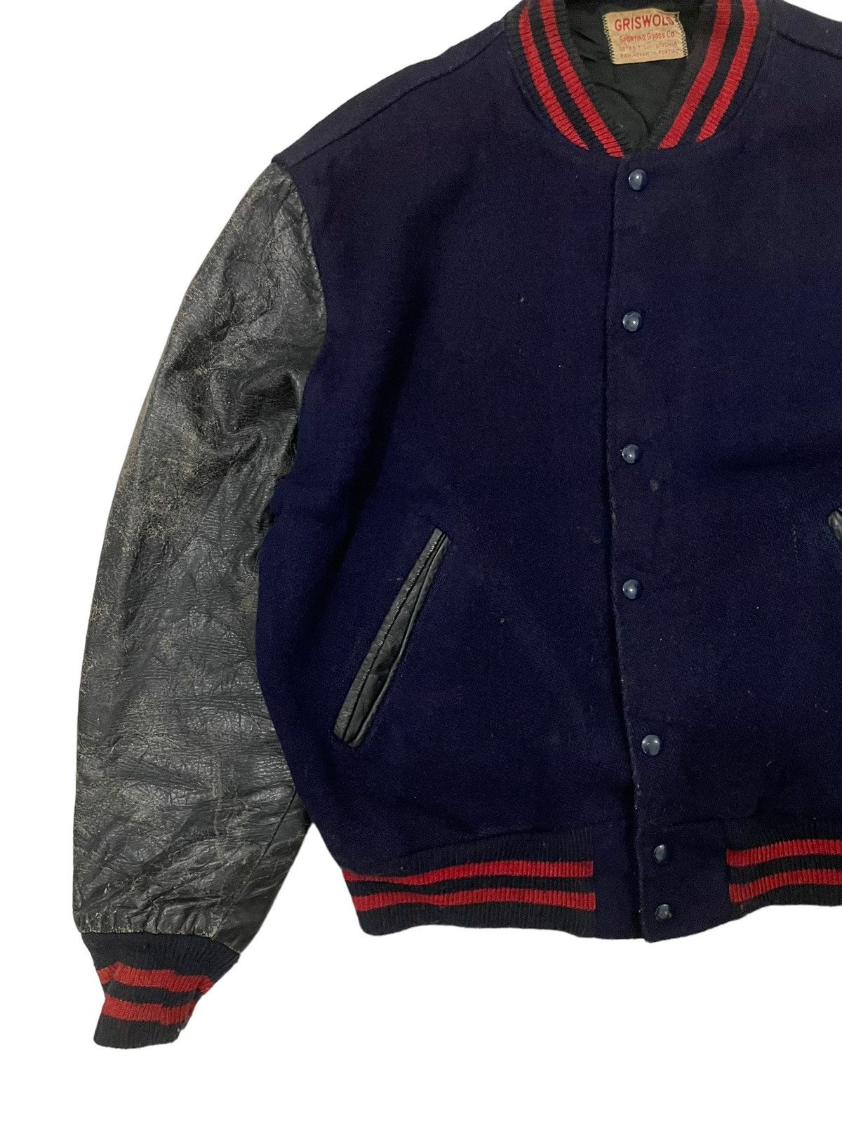 Vintage Vintage 70s Griswold Leather Sleeve Varsity Jacket Size US M / EU 48-50 / 2 - 3 Thumbnail