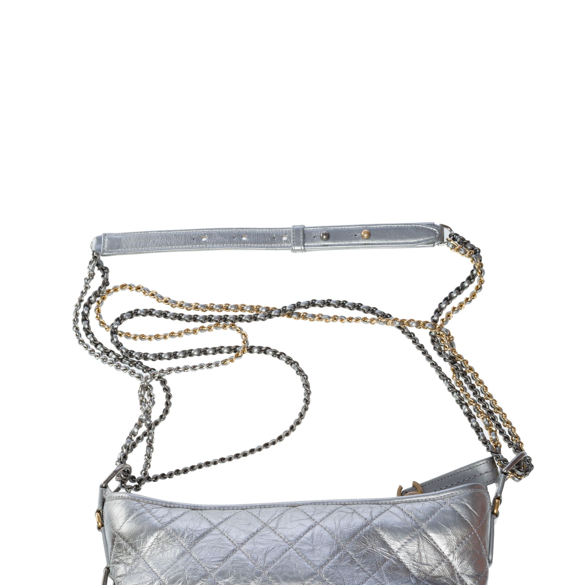 Chanel Chanel Gabrielle Bag in Silver Leather Size ONE SIZE - 9 Thumbnail
