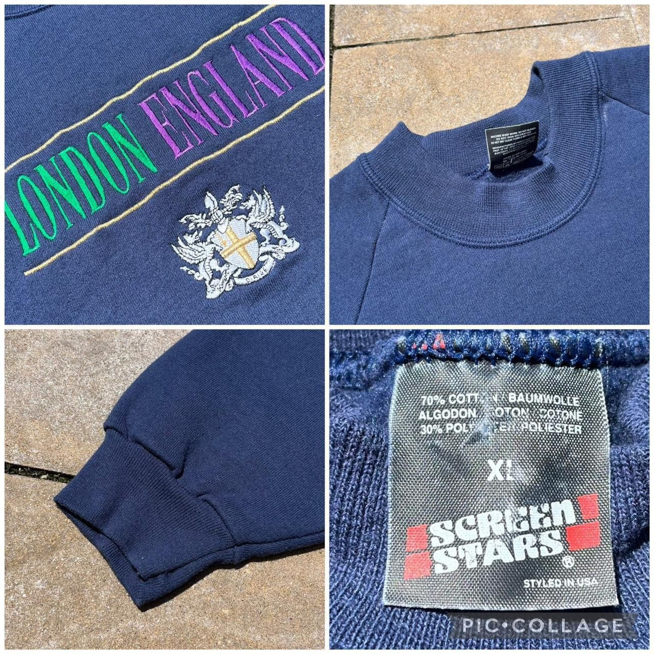 Vintage Vintage 90s Screen Stars London England Sweatshirt Size US XL / EU 56 / 4 - 3 Thumbnail