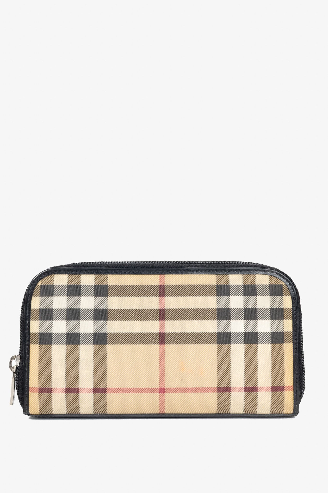 Burberry Burberry House-Check Leather-Trim Long Zip Wallet Size ONE SIZE - 1 Thumbnail