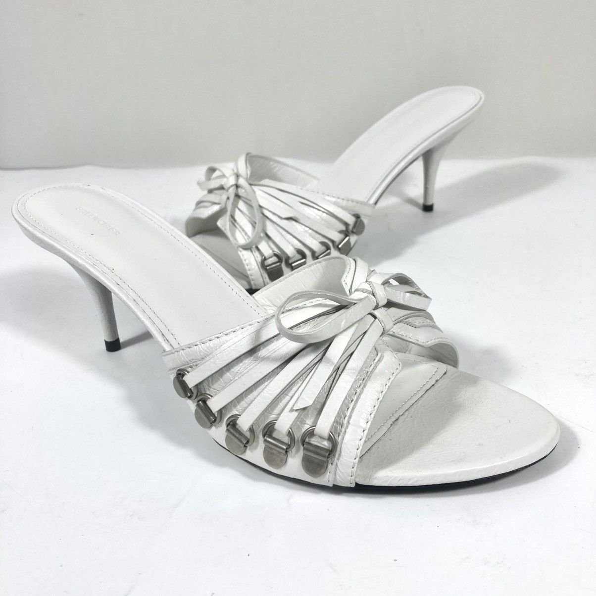 Balenciaga Balenciaga Cagole High Heel Slide Sandals Optic White 40 Size US 10 / IT 40 - 12 Thumbnail