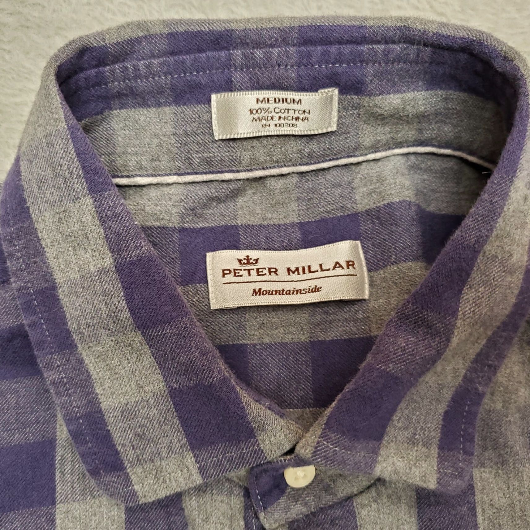 Peter Millar VINTAGE Peter Millar Shirt Mens Medium Blue Plaid Mountainside Flannel Long Sleeve Size US M / EU 48-50 / 2 - 5 Thumbnail
