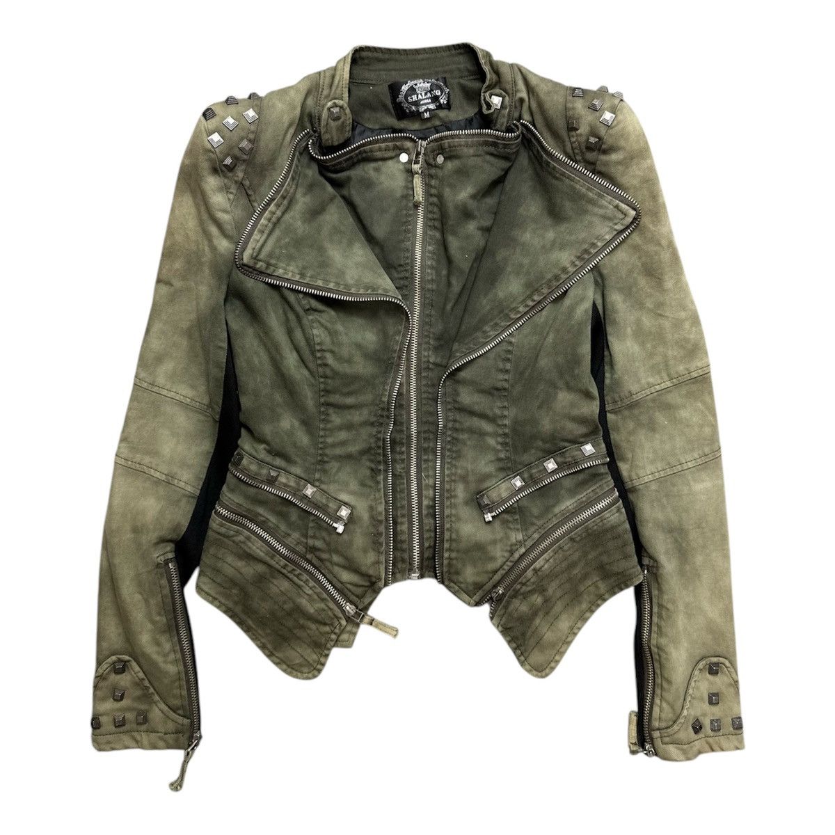 20471120 SICK FADED ARCHIVE Avant-Garde CROPPED STUDDED JACKET Size XS / US 0-2 / IT 36-38 - 1 Thumbnail