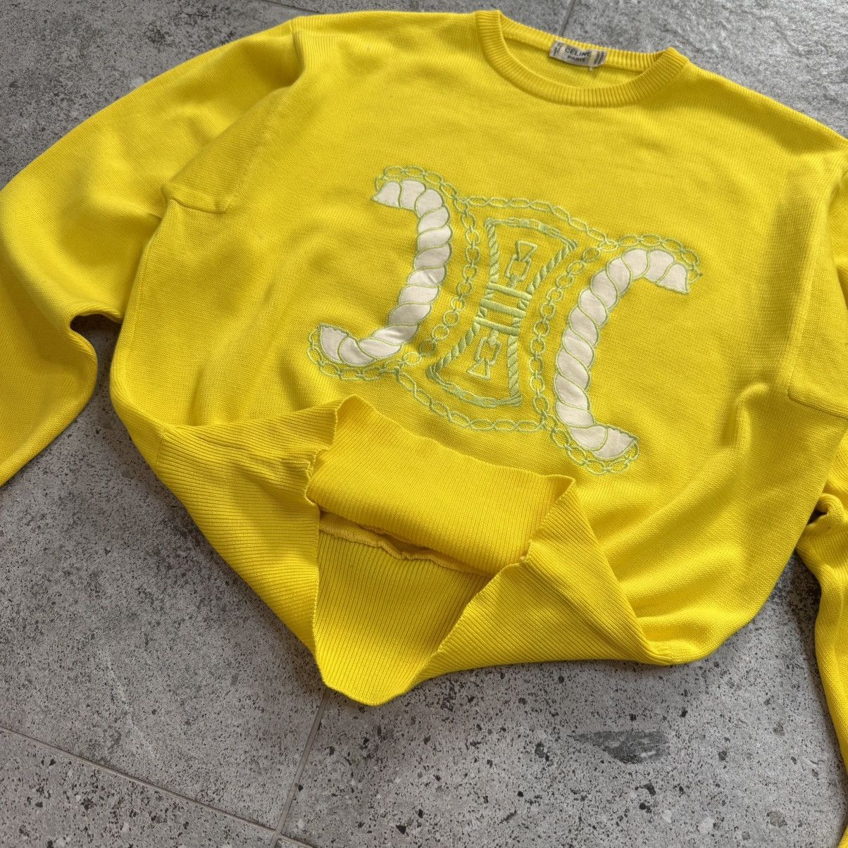 Celine Vintage 90s Celine Big Logo Sweatshirt Pullover Rare Archive Size US M / EU 48-50 / 2 - 4 Thumbnail