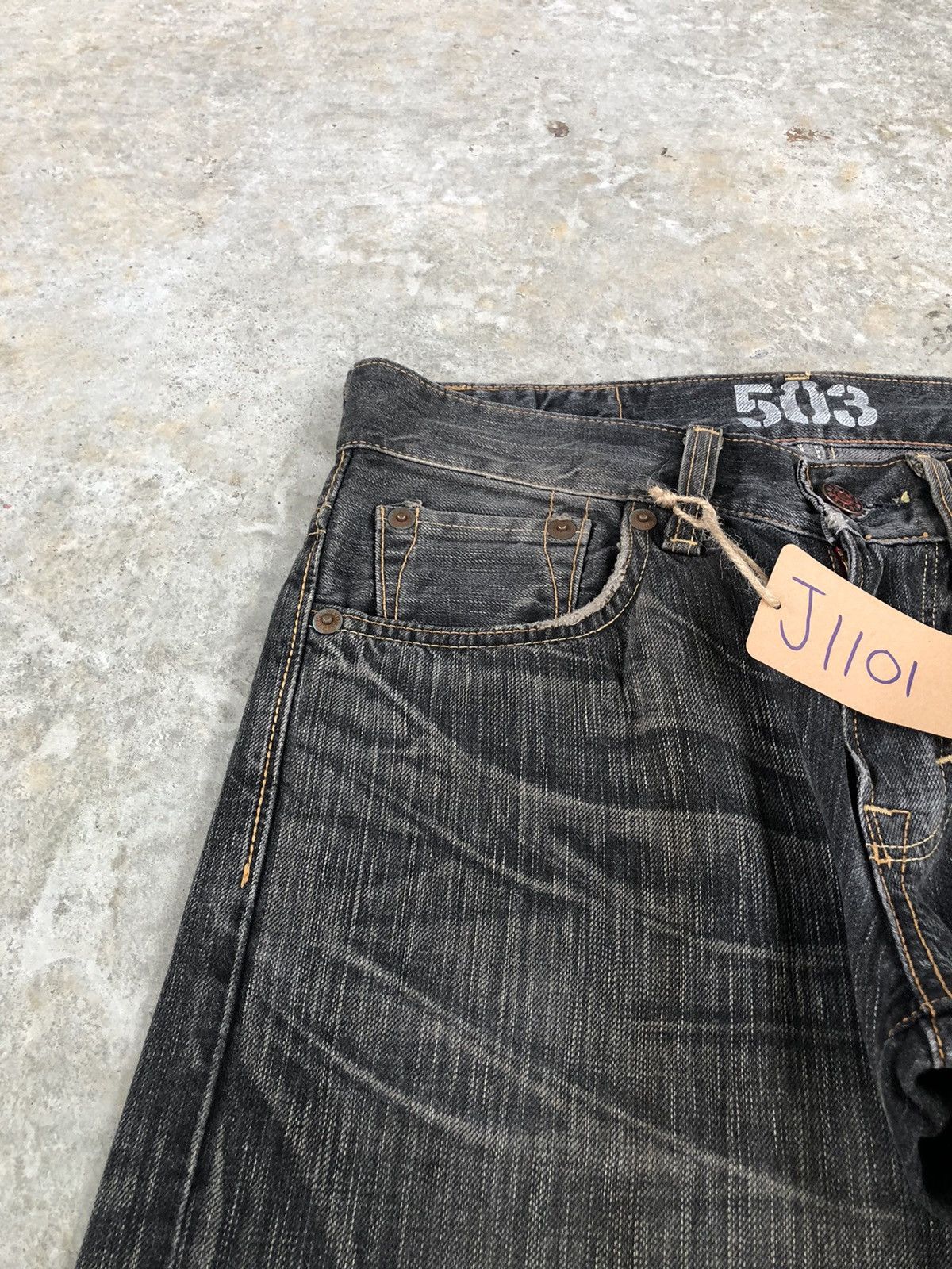 If Six Was Nine Edwin 503 Blue Trip Distressed Jeans Size US 32 / EU 48 - 14 Thumbnail