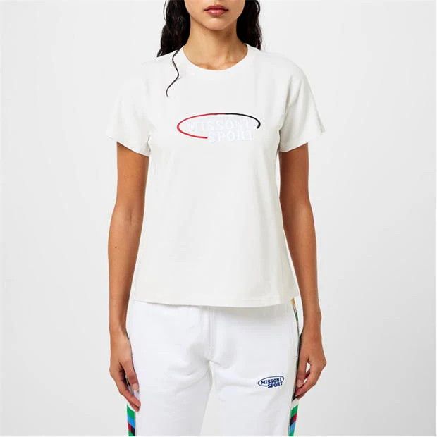 Missoni o1g2r1mq1124 Cropped Cotton Jersey T Shirt in White Size XS / US 0-2 / IT 36-38 - 3 Thumbnail