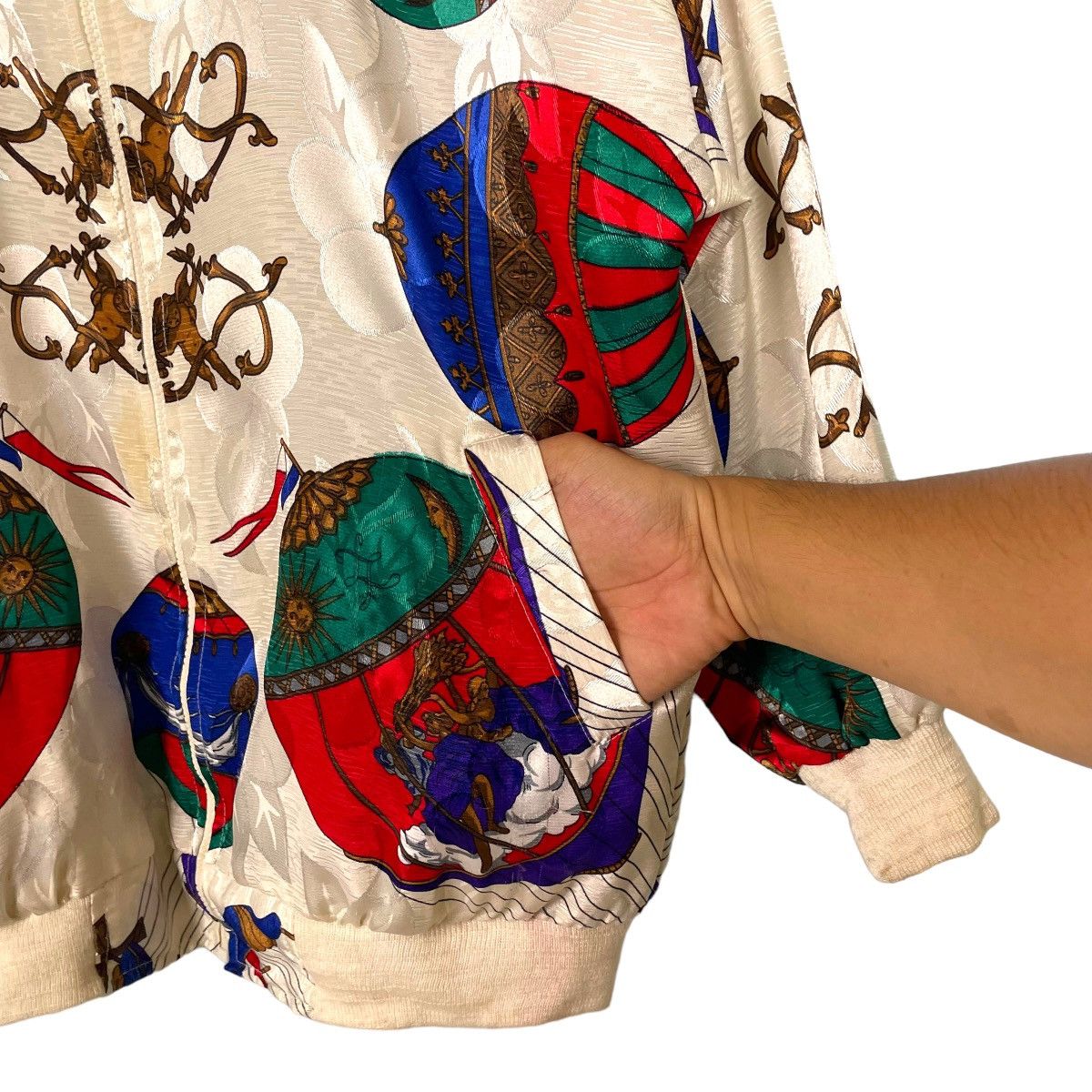 Japanese Brand Vintage 90s Baroque Sensation Bomber Jacket Size ONE SIZE - 8 Thumbnail