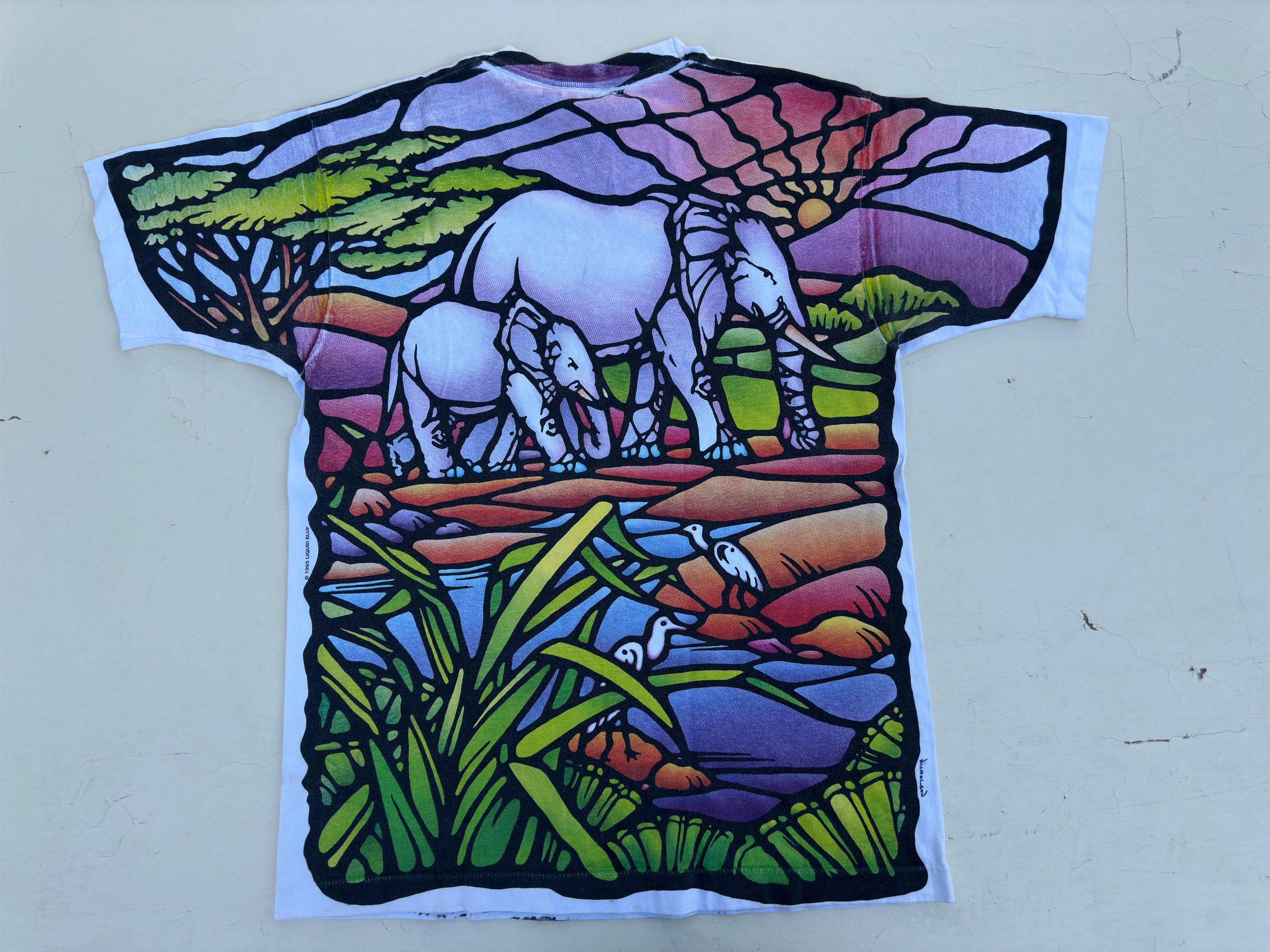 Liquid Blue Vintage 1993 Elephant AOP liquid blue t shirt Size US L / EU 52-54 / 3 - 7 Thumbnail