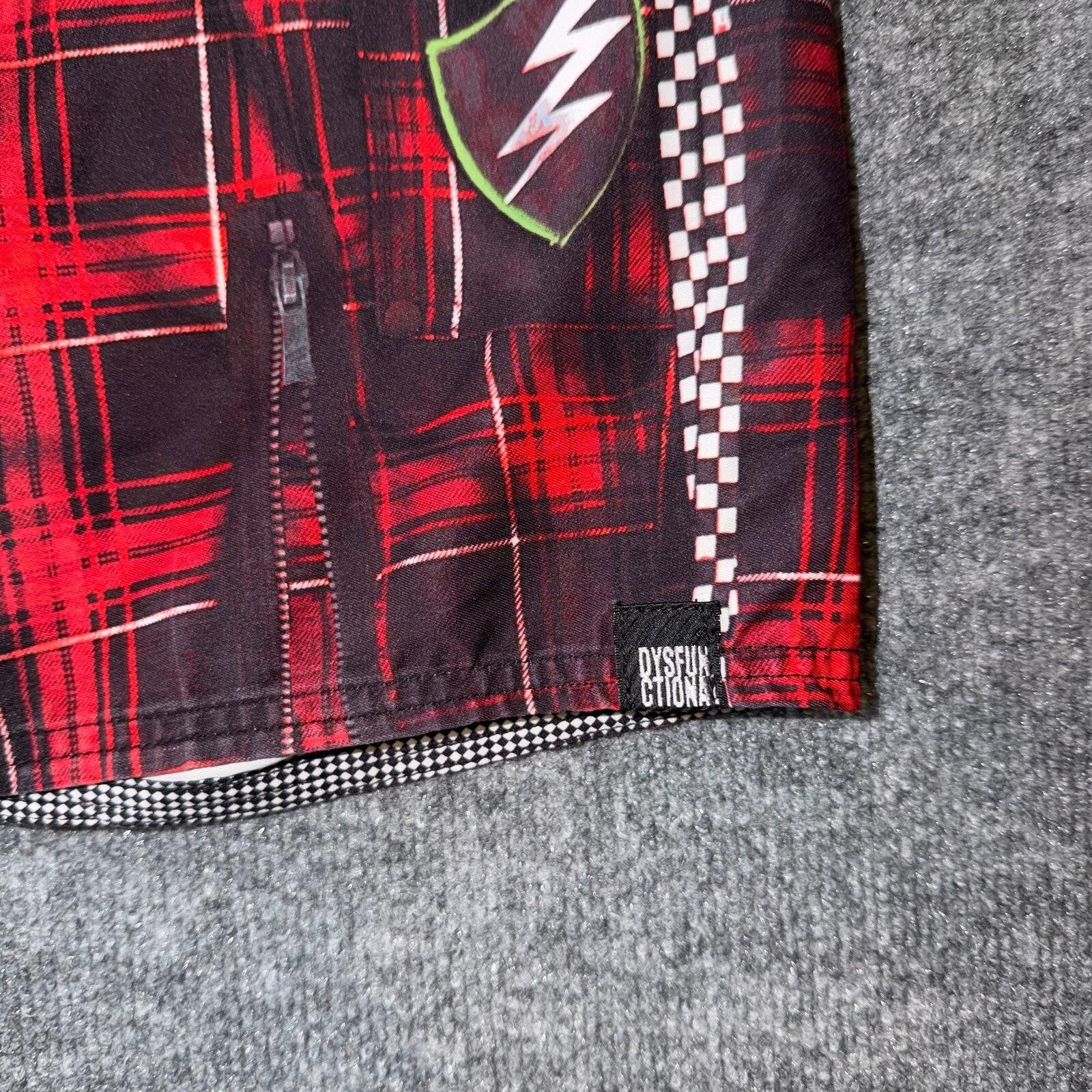 Warren Lotas LOST Enterprises Red Plaid Surf Board Shorts Mens XL Rare Size US 36 / EU 52 - 2 Thumbnail