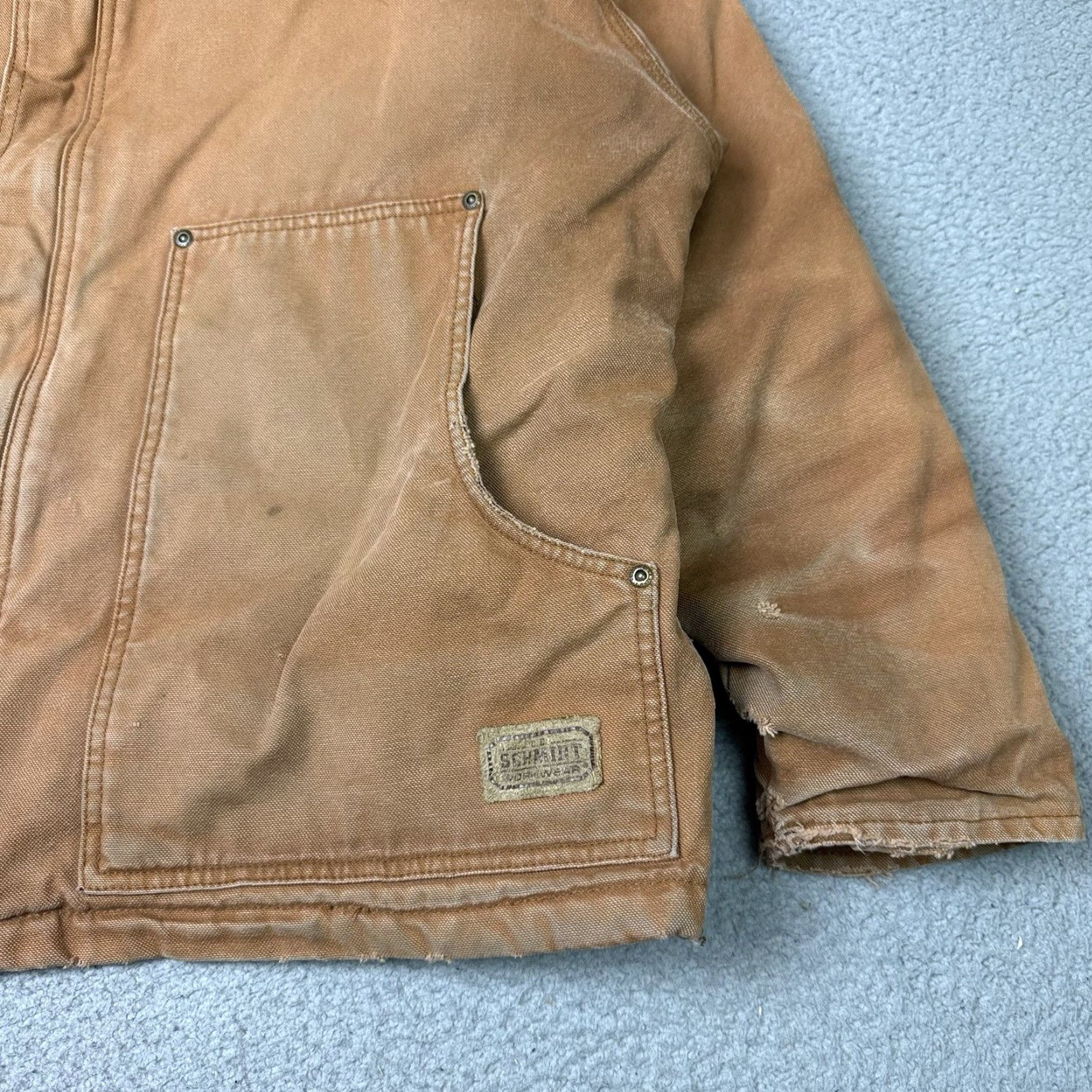 Vintage CE Schmidt Jacket Adult XL Brown Canvas Quilt Lined Zip Workwear Distressed Rare Mens XL Brown Canvas Quilt Lined Zip Jacket Size US XL / EU 56 / 4 - 5 Thumbnail