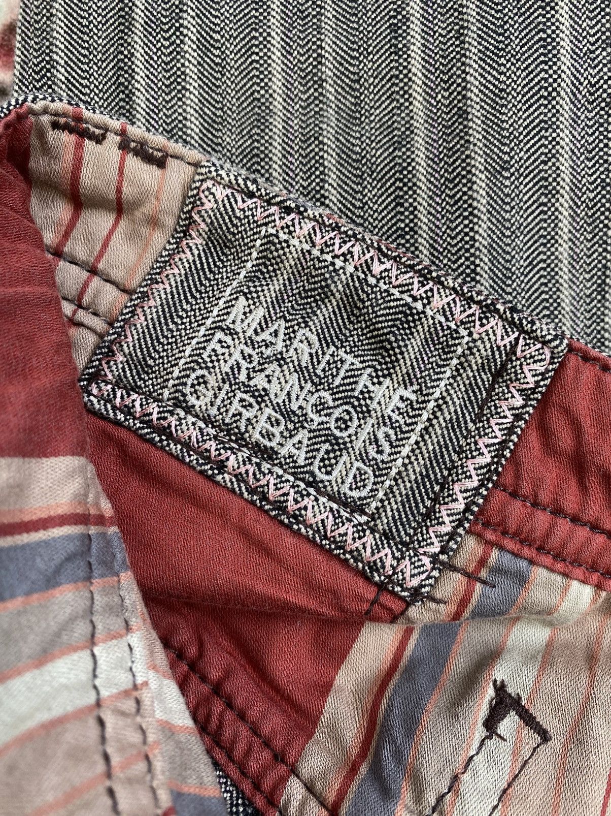 Marithe + Francois Girbaud 2000's Marithe+Francois Girbaud Stripped Grey Relaxed Pants Size US 30 / EU 46 - 12 Thumbnail