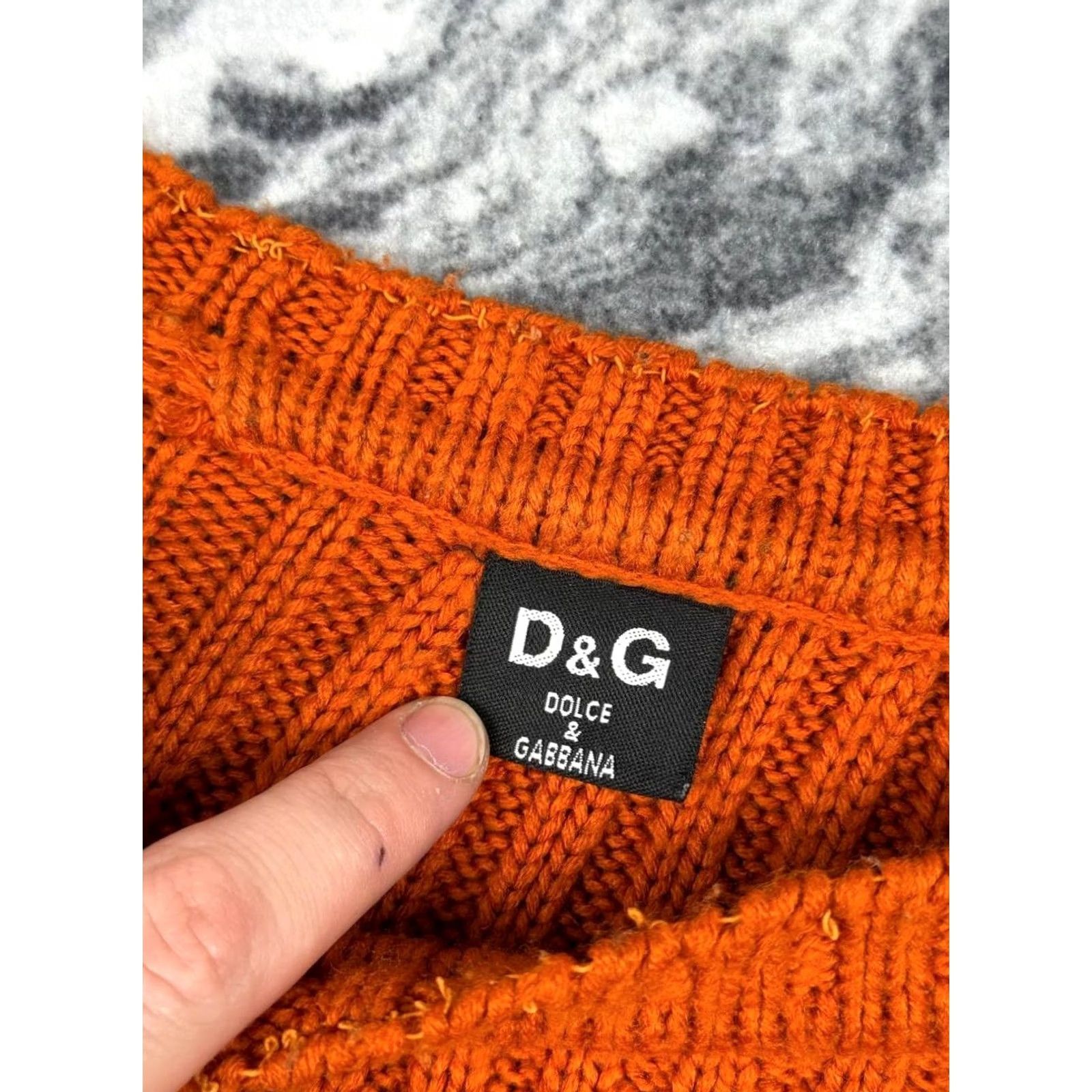 Dolce & Gabbana VINTAGE Dolce&Gabbana Knit Sweater Men 2XL Orange Pullover Long Sleeve Knit 00s Size US XXL / EU 58 / 5 - 3 Thumbnail