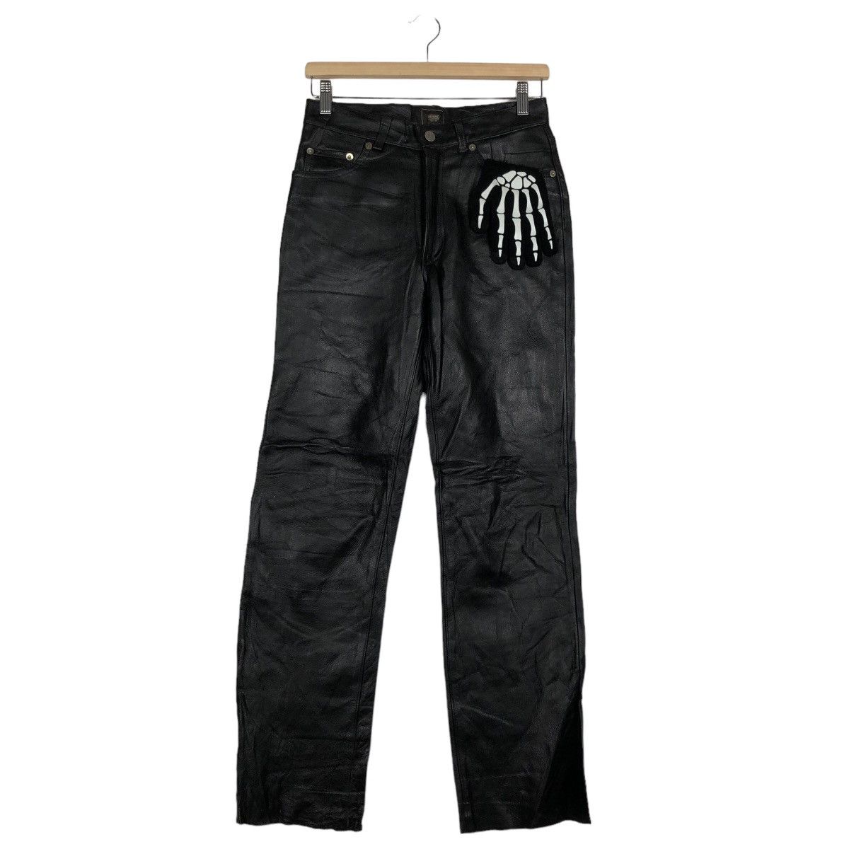 Genuine Leather 🔥90’s Riot Riot Genuine Leather Pants Racing Storm Japan Size US 29 - 2 Thumbnail