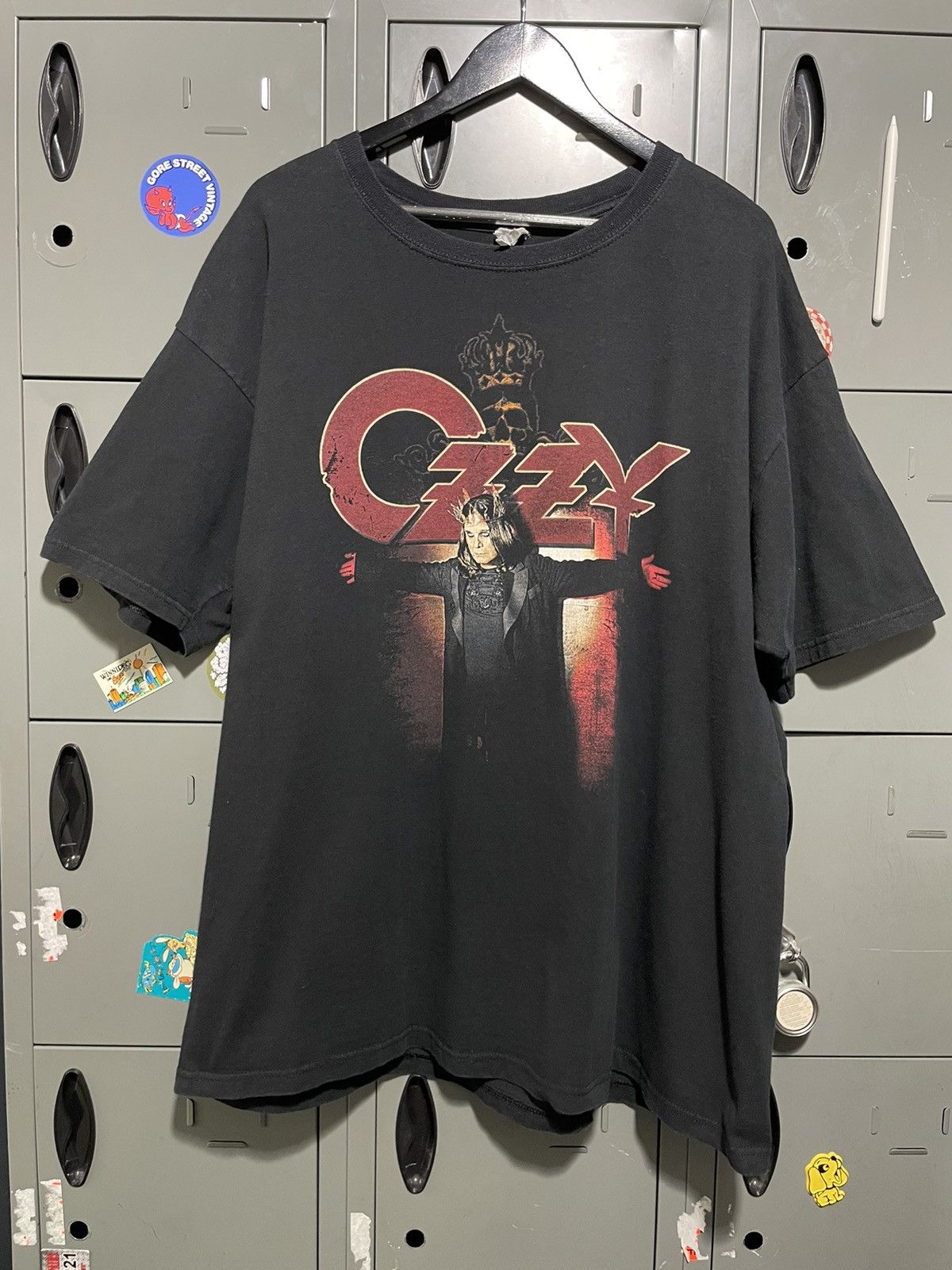 image of Band Tees x Ozzy Osbourne Concert Tee Ozzy Osbourne Metal Band Tee Jesus Pose Graphic Tee in Black 