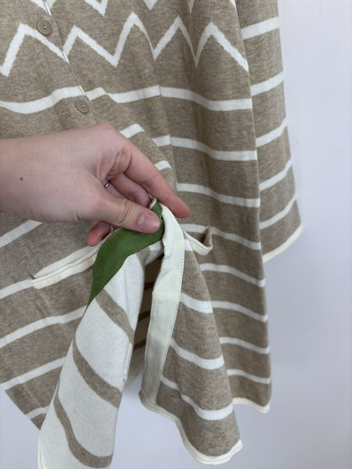 Gudrun Sjoden Gudrun Sjoden Women’s Beige Geometric Knit Cardigan Sweater Size L / US 10 / IT 46 - 11 Thumbnail