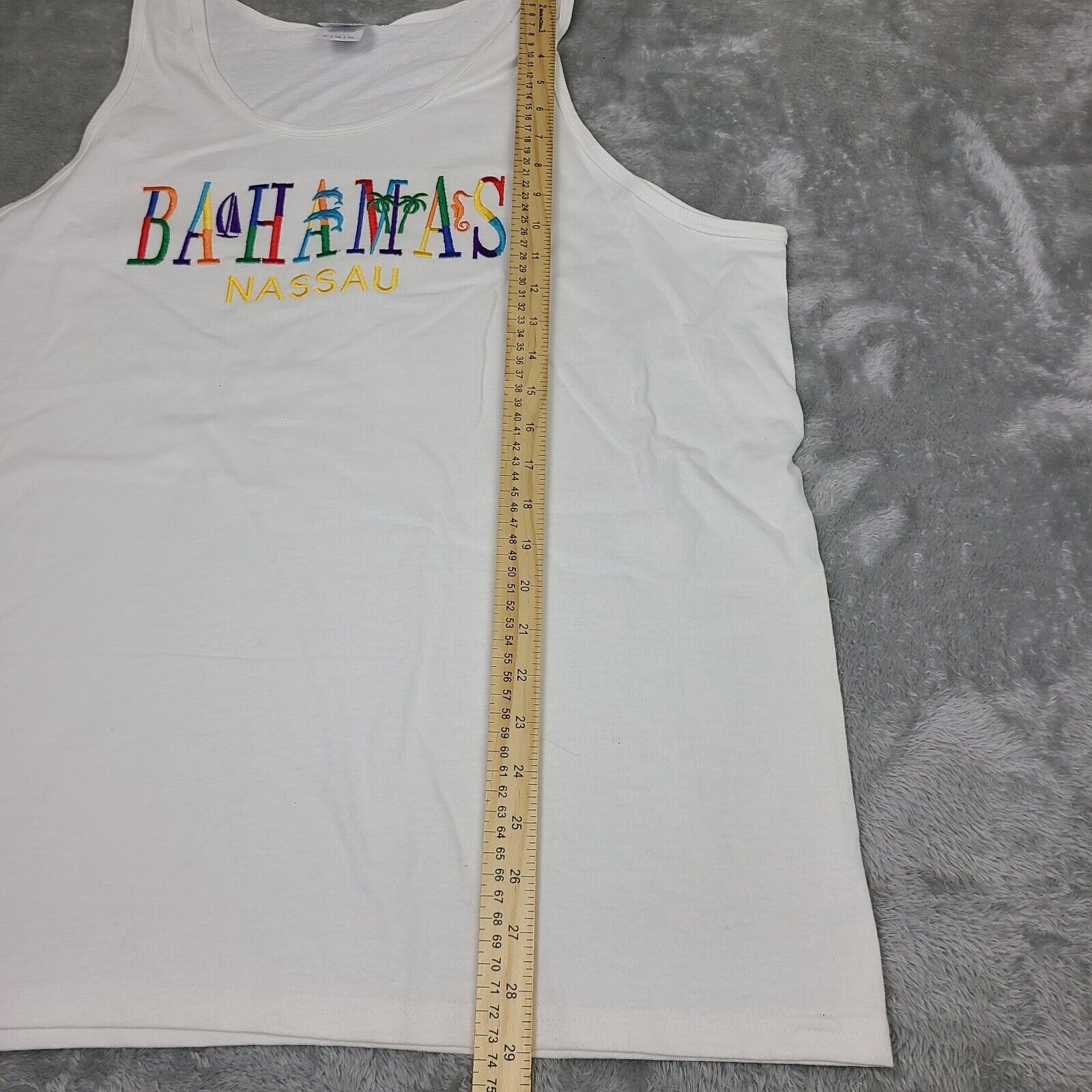 Vintage RETRO NASSAU BAHAMAS FLOWY BEACH VIBES/PALM TREE SOUVENIR TA Size US XL / EU 56 / 4 - 5 Thumbnail