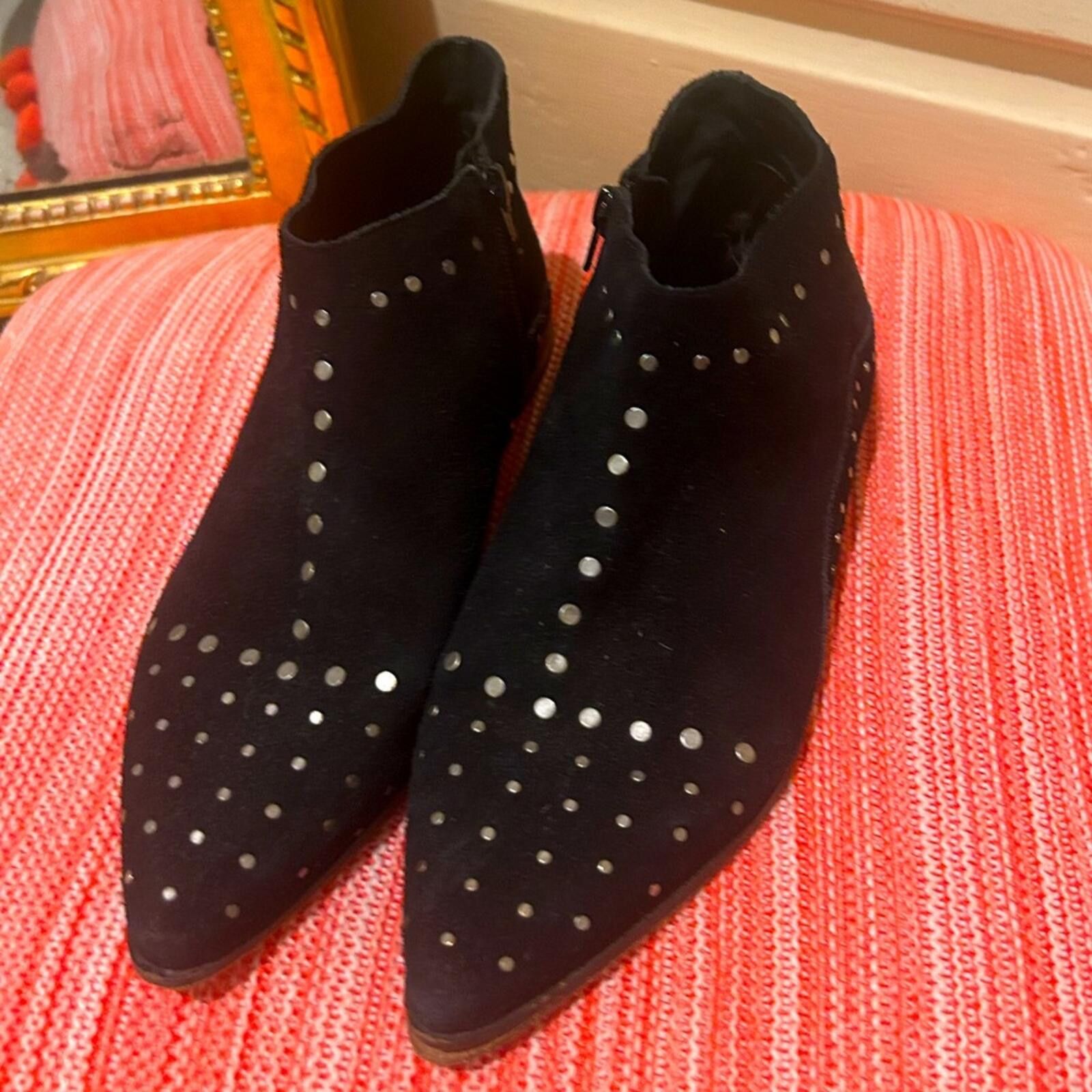 Free People Free People Black Studded Suede Ankle Boots Size US 8 / IT 38 - 2 Thumbnail