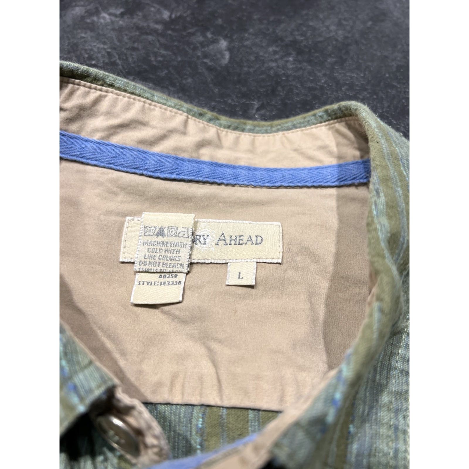 The Territory Ahead Territory Ahead Shirt Mens L Green Stripe Long Sleeve Casual Button-Up Size US L / EU 52-54 / 3 - 7 Thumbnail