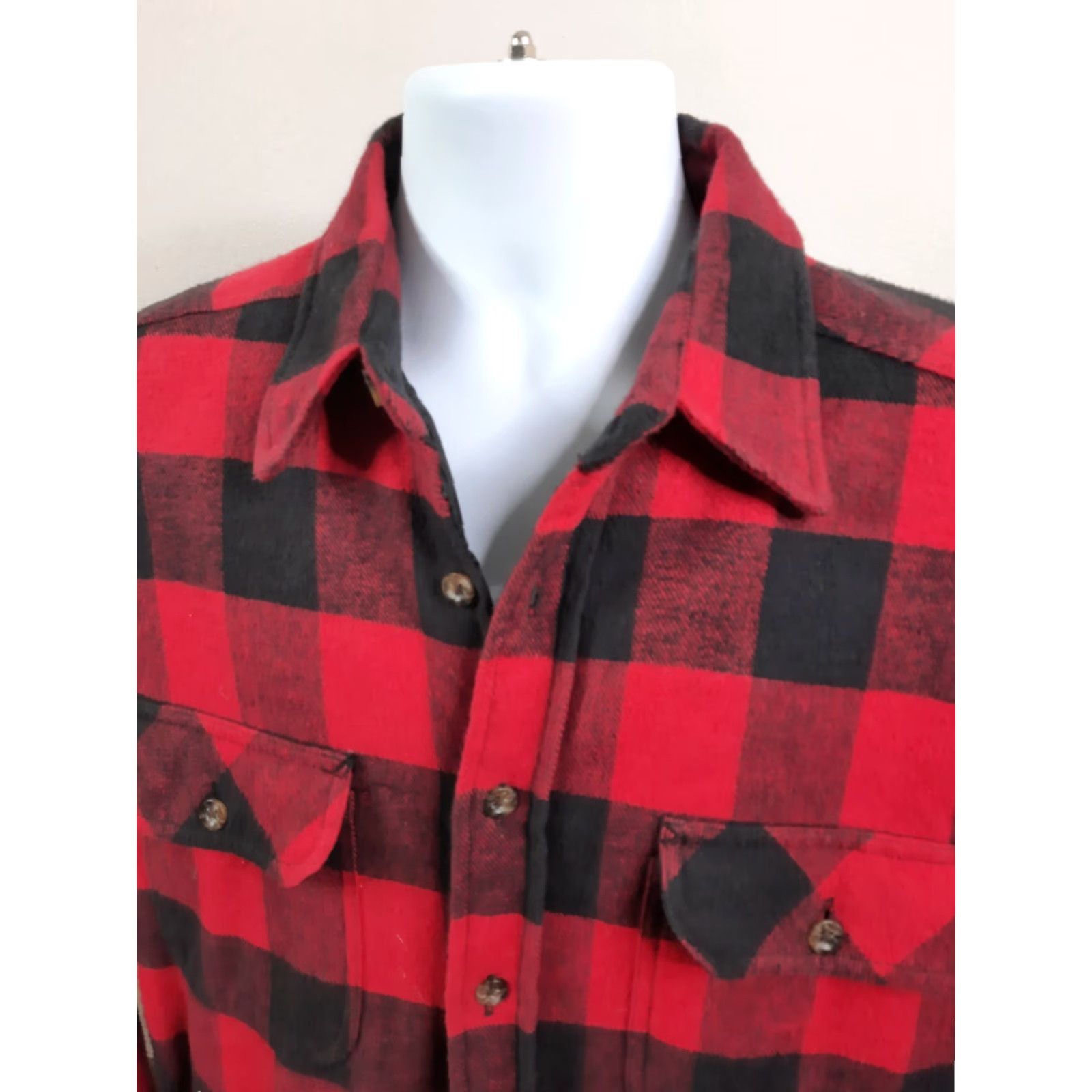 Vintage VINTAGE Hazel Creek Shirt Coat Jacket Quilted Lined Red Plaid Flannel Cotton Large LT Men Big & Tall Casual Outdoors Enduring Comfort Mens Size US L / EU 52-54 / 3 - 4 Thumbnail