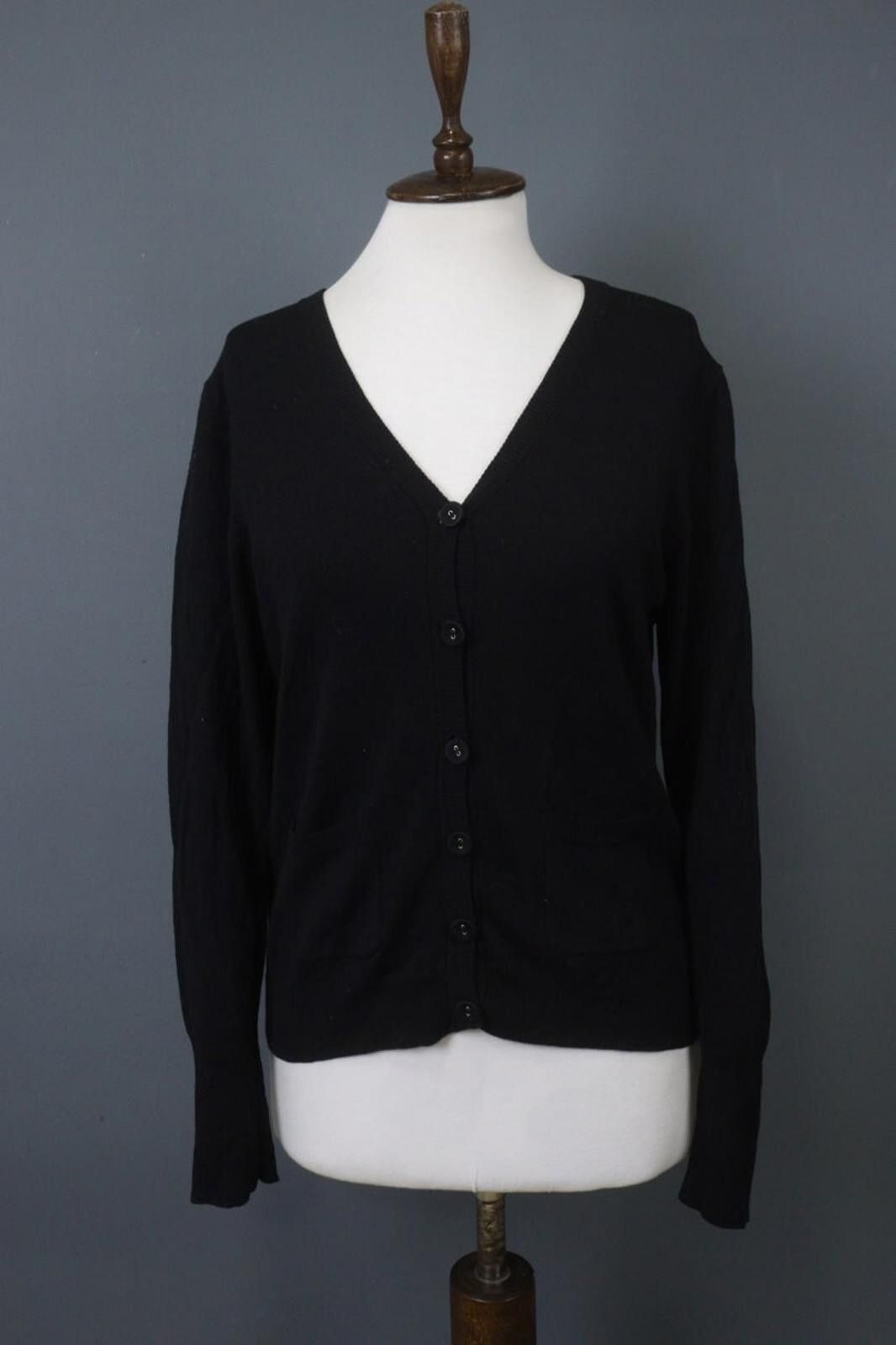 Marimekko Marimekko Black Wool Long Sleeve Front Cardigan Size XL Size XL / US 12-14 / IT 48-50 - 1 Thumbnail