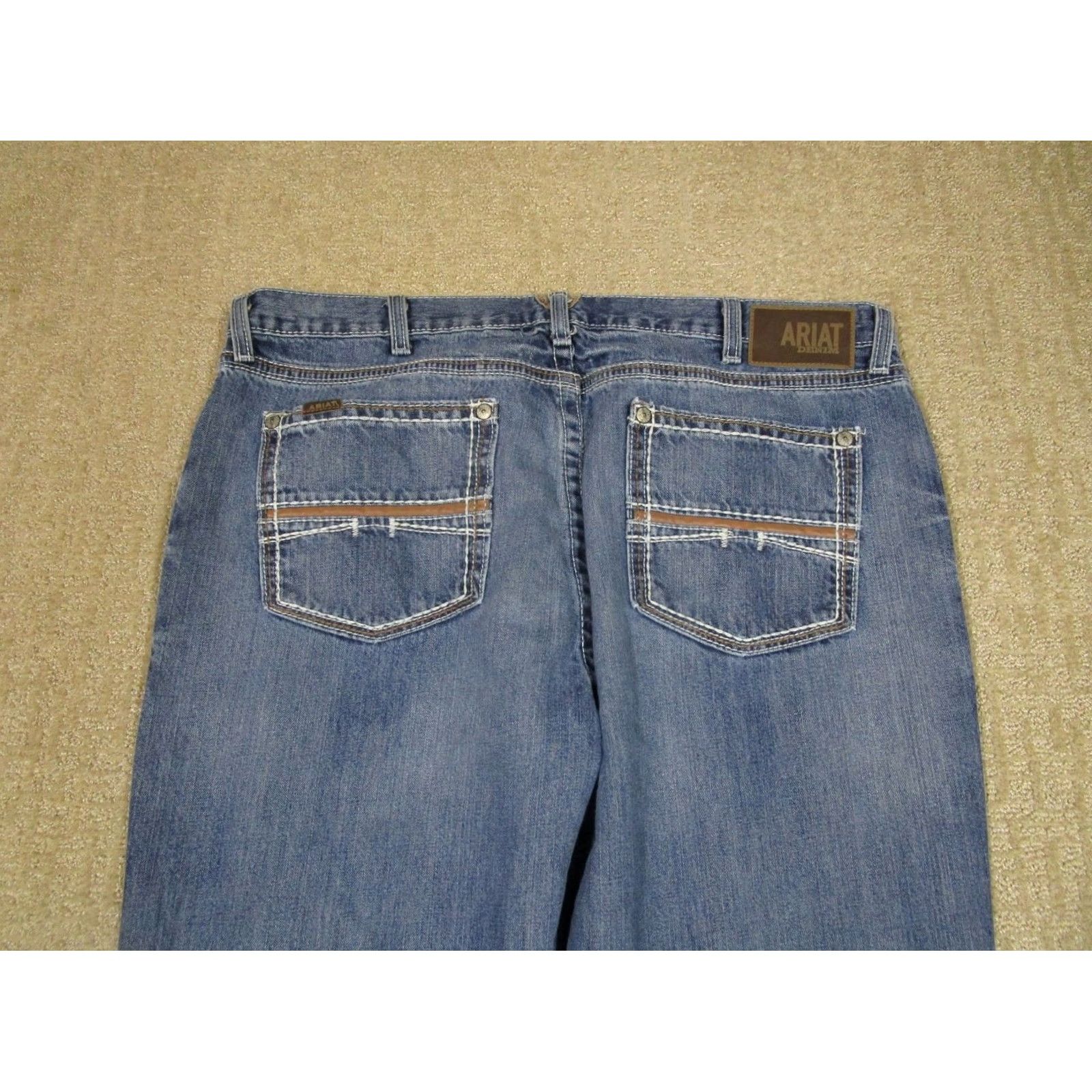 Ariat Ariat Jeans M4 Bootcut 44x34 Jeans Blue Light Wash 5-Pocket Logo Cowboy Mens Size US 44 / EU 60 - 4 Thumbnail