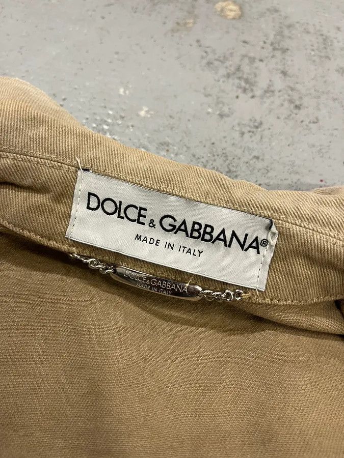 Dolce & Gabbana AW2001 Dolce & Gabbana Distressed Beige Denim Jacket Size US M / EU 48-50 / 2 - 10 Thumbnail