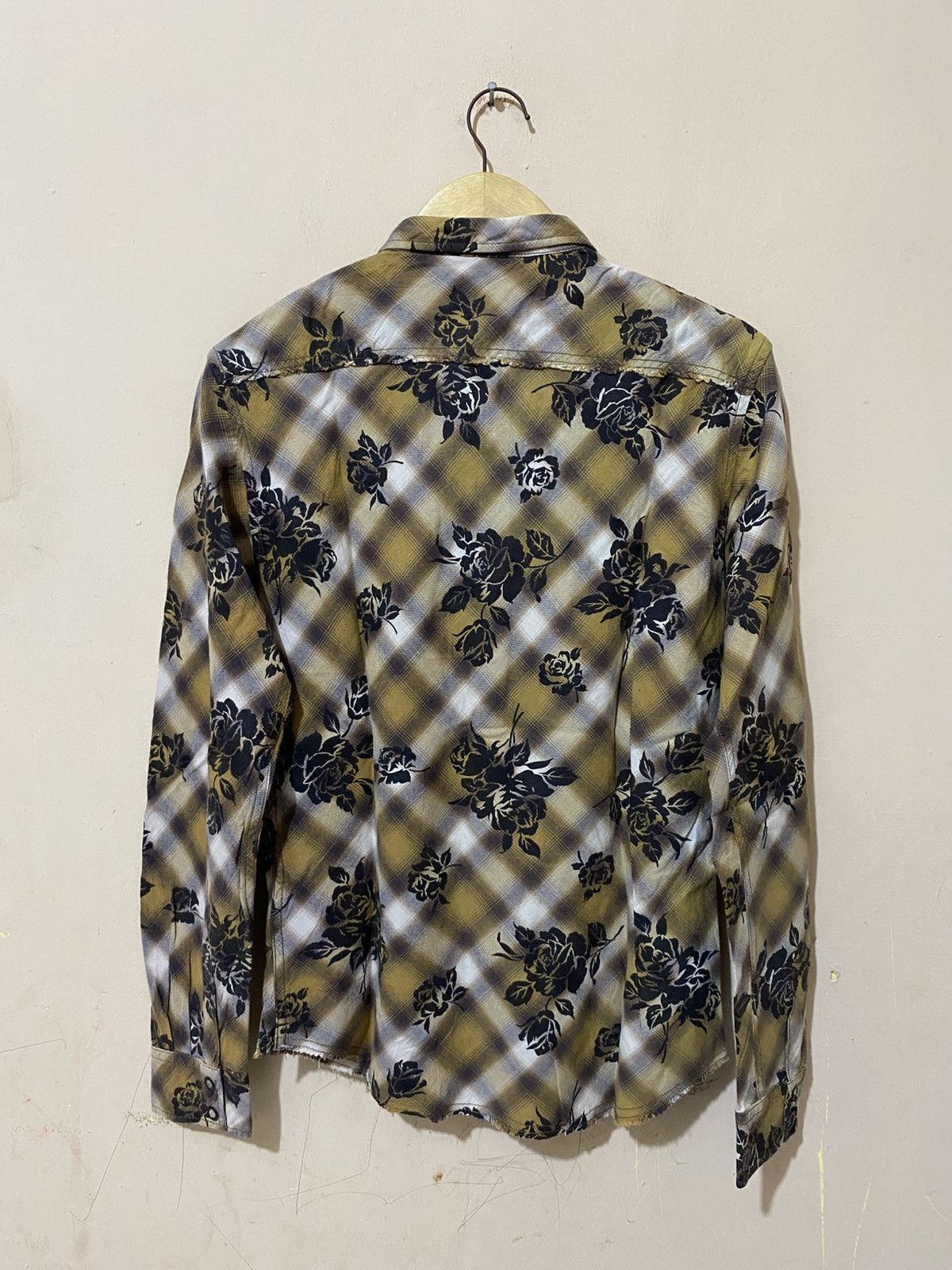 Le Grande Bleu (L.G.B.) Vintage Tornado Mart Floral Checkered Button Shirt Size US M / EU 48-50 / 2 - 10 Thumbnail