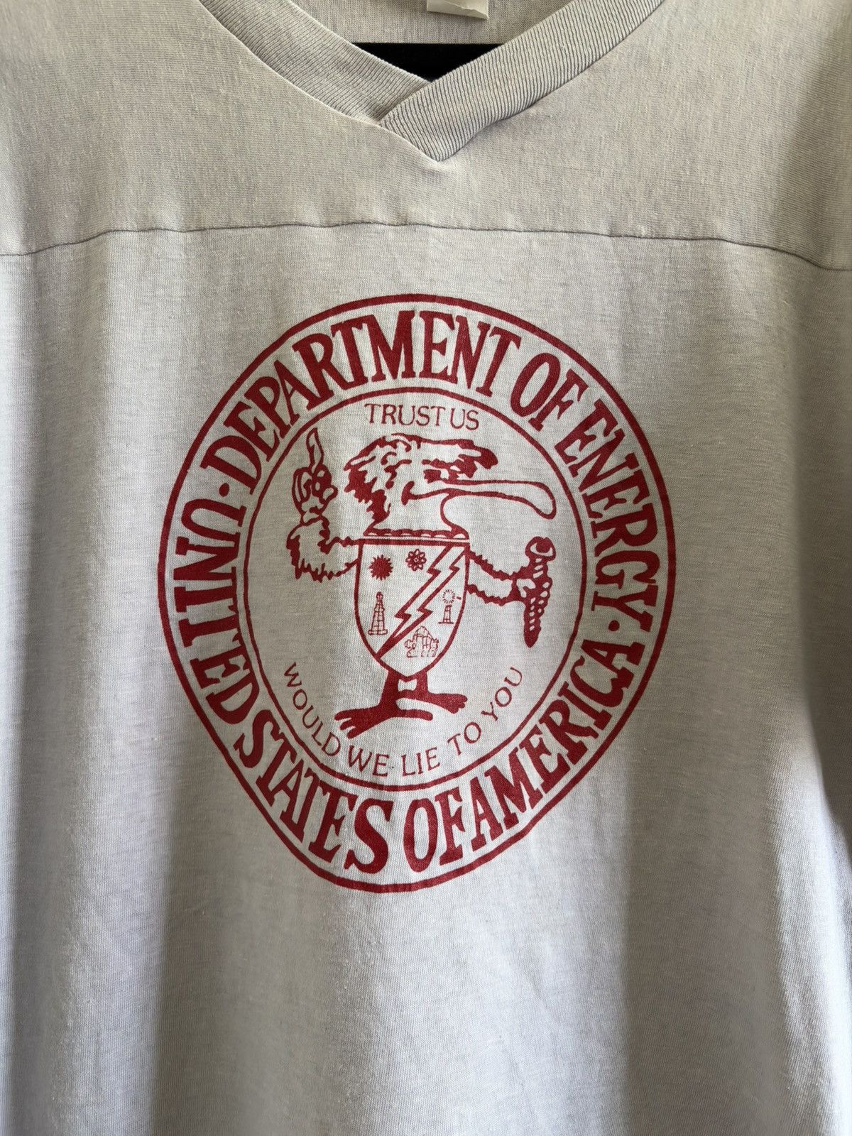 Vintage 70s True Vintage Dept. of Energy Political Satire Jersey Tee Size US L / EU 52-54 / 3 - 2 Thumbnail