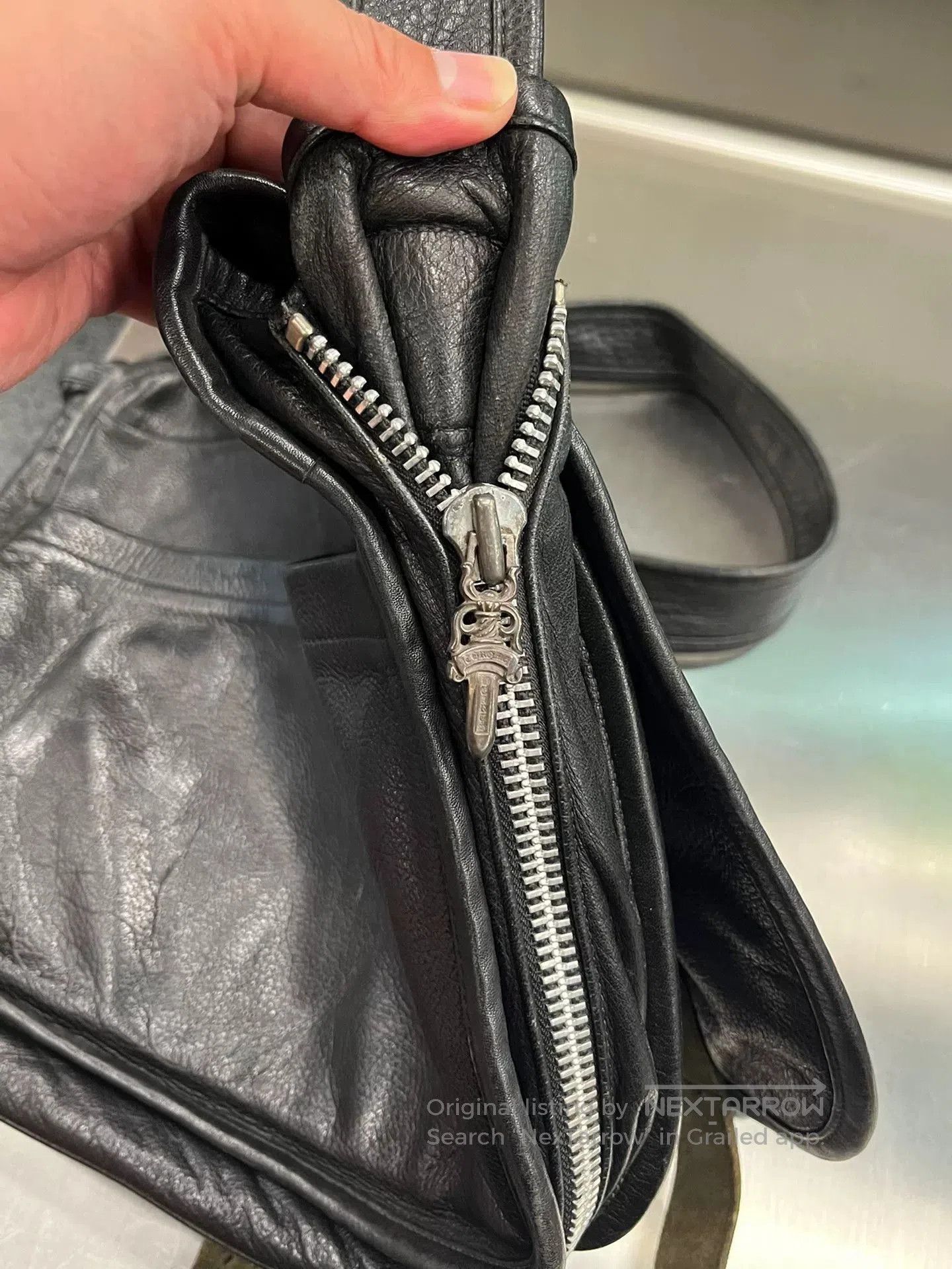 Chrome Hearts Chrome Hearts Black Leather Large Messenger Bag. Size ONE SIZE - 5 Thumbnail