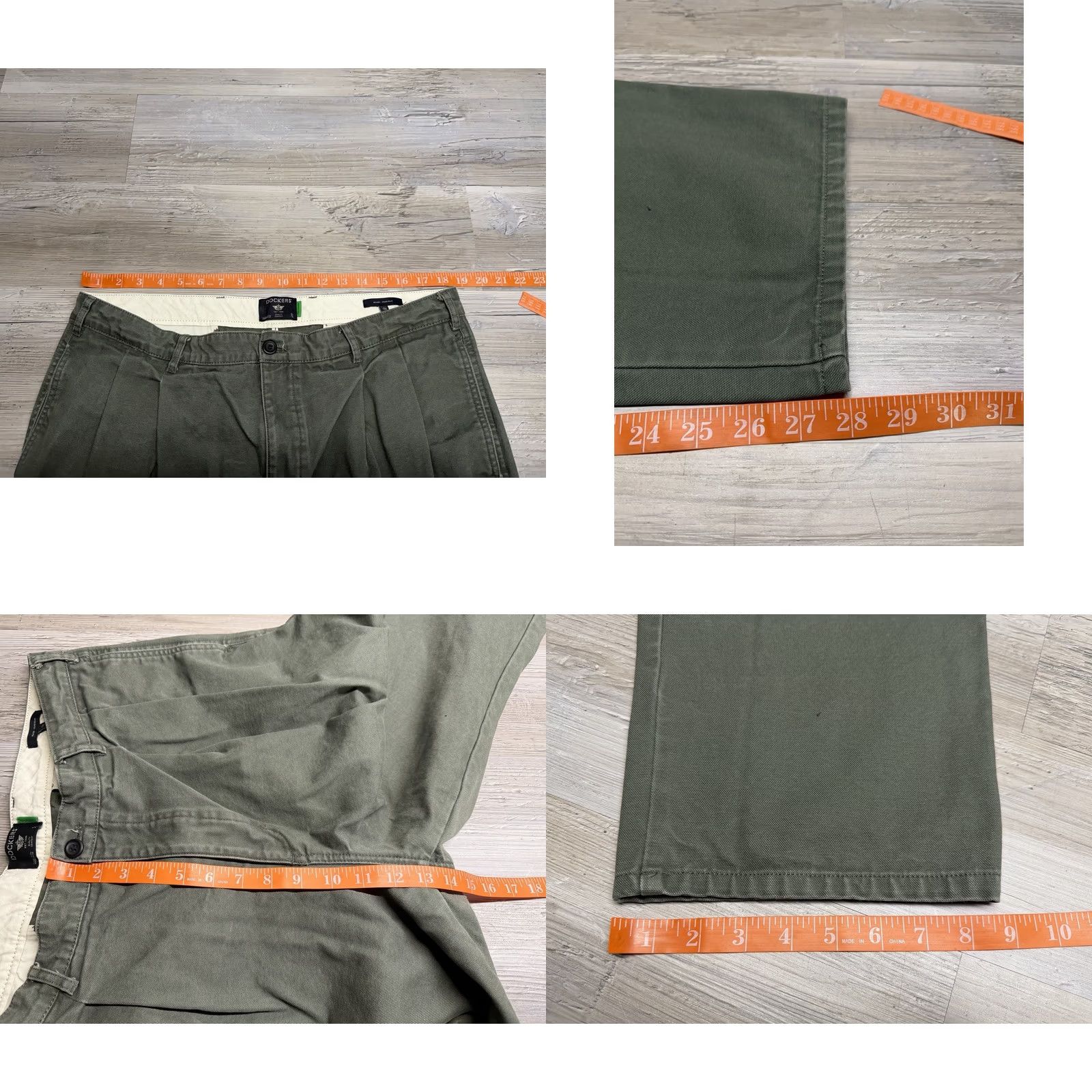 Dockers VINTAGE Dockers Pants Mens 38 Relaxed Baggy Pleated Canvas Green Tapered 28in Inseam Size US 38 / EU 54 - 9 Thumbnail