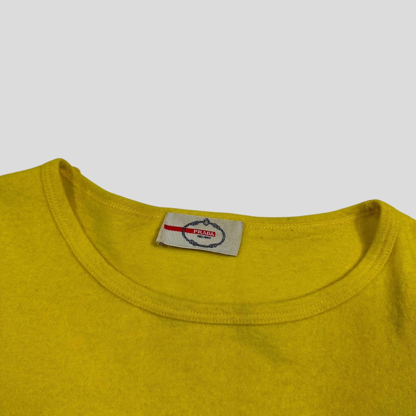 Prada Prada Sport 2013 Yellow Wool Crop Fitted T-shirt - UK8 Size S / US 4 / IT 40 - 2 Thumbnail