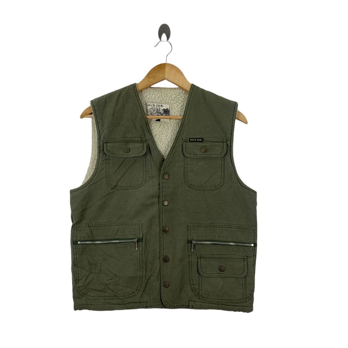 Vintage Vintage RUCK DAM Shearling Technical Outdoor Vest Jacket Size US M / EU 48-50 / 2 - 3 Thumbnail