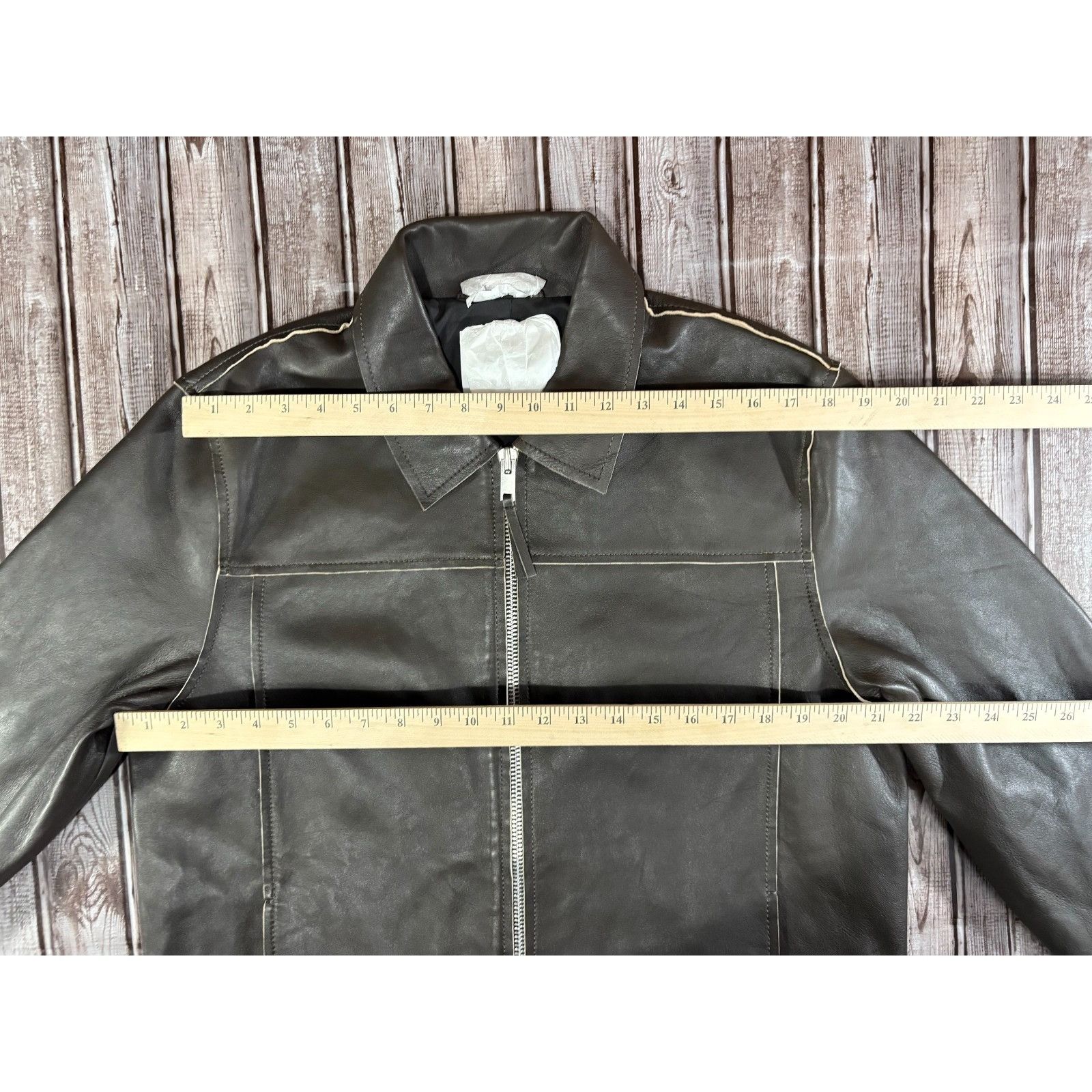Samsoe Samsoe SAMSOE SAMSOE Samilton leather jacket size L color Black oli Size US L / EU 52-54 / 3 - 14 Thumbnail