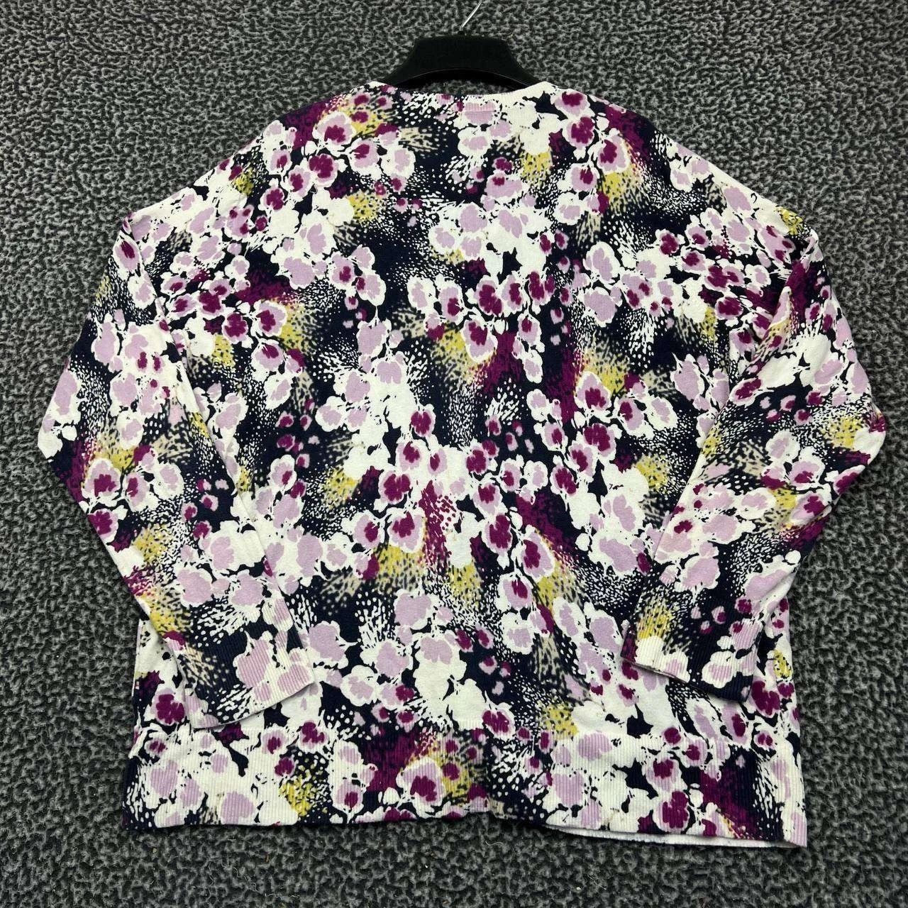 Merona Merona Sweater Cardigan Women 2 Floral Button Up Long Sleeve Size XS / US 0-2 / IT 36-38 - 2 Thumbnail
