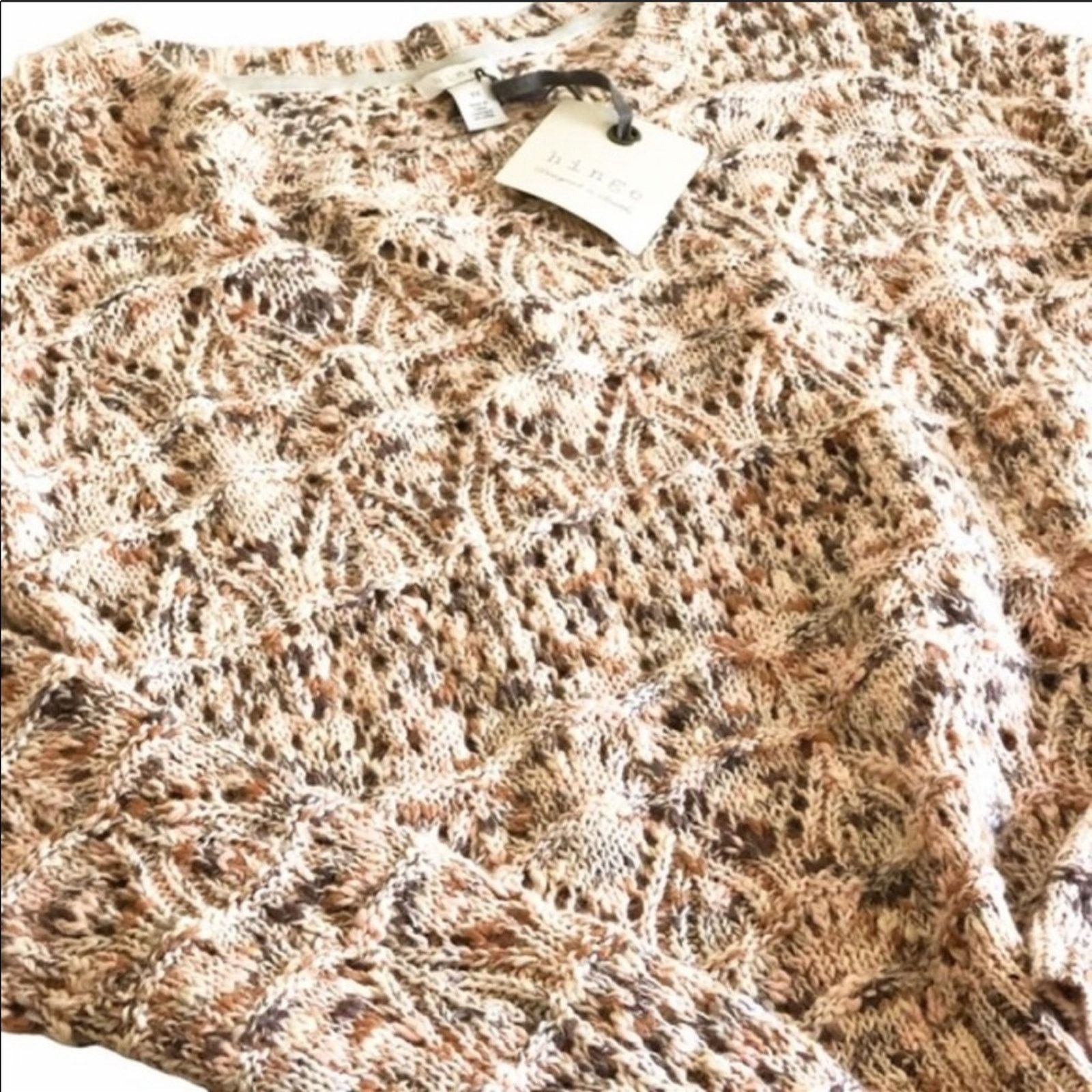 Nordstrom NEW NORDSTROM HINGE Cream Tan Chunky Knit Pullover Sweater Size XS / US 0-2 / IT 36-38 - 6 Thumbnail