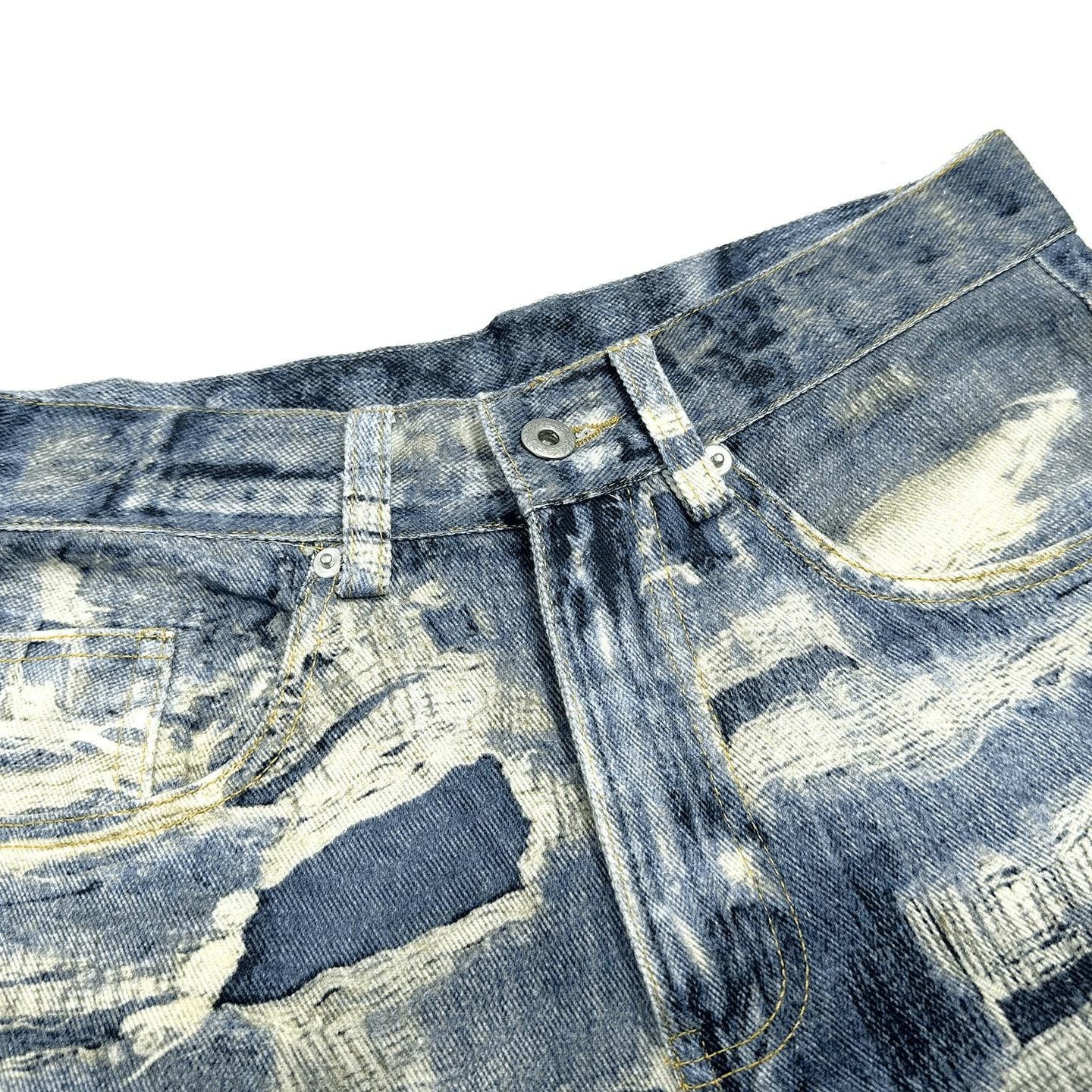 Other Distressed Wide Leg Jeans - Torn & Shredded Denim Size US 30 / EU 46 - 7 Thumbnail