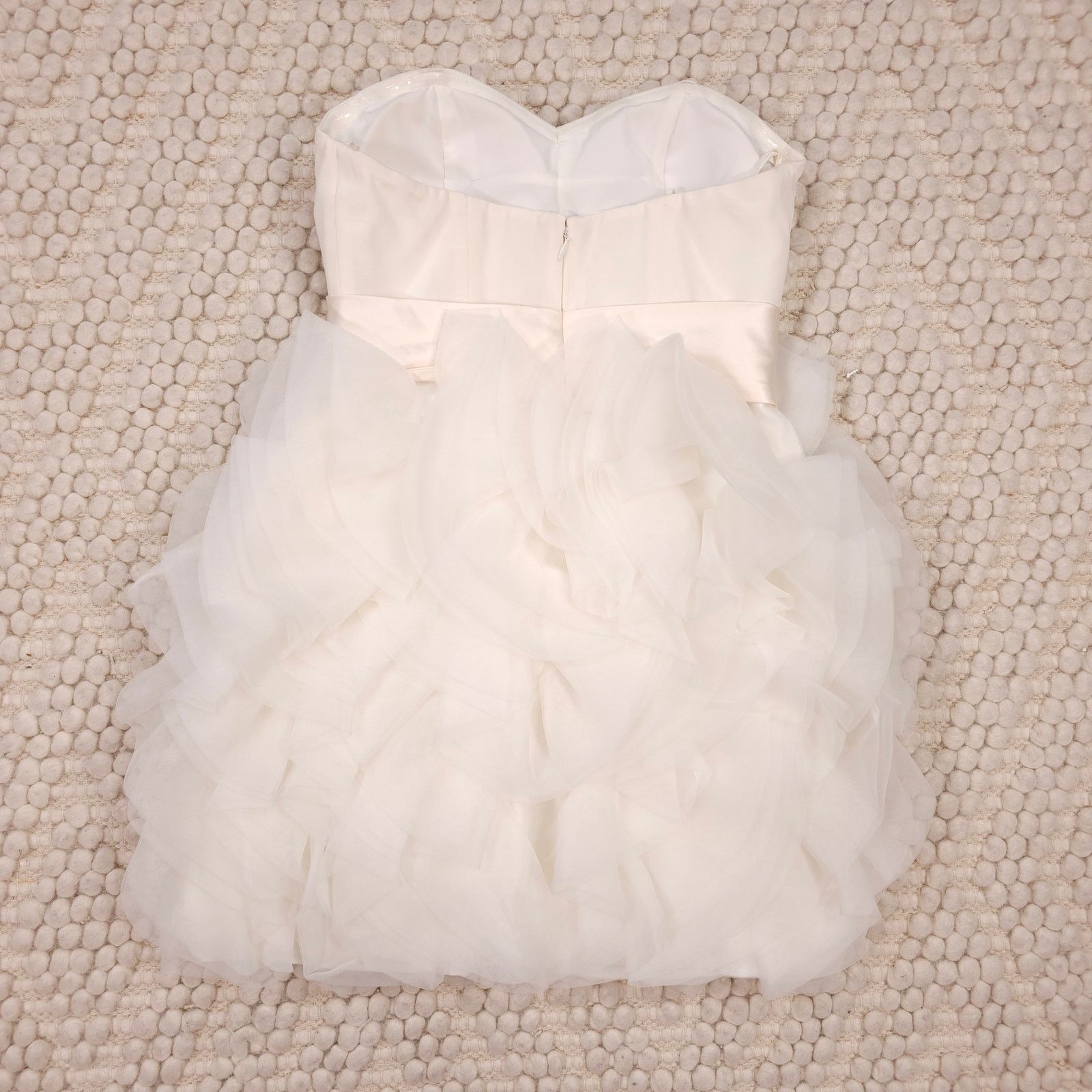 Other Jovani 100% Silk Strapless Mini Bubble Dress White Sz 2 Size XS / US 0-2 / IT 36-38 - 6 Thumbnail