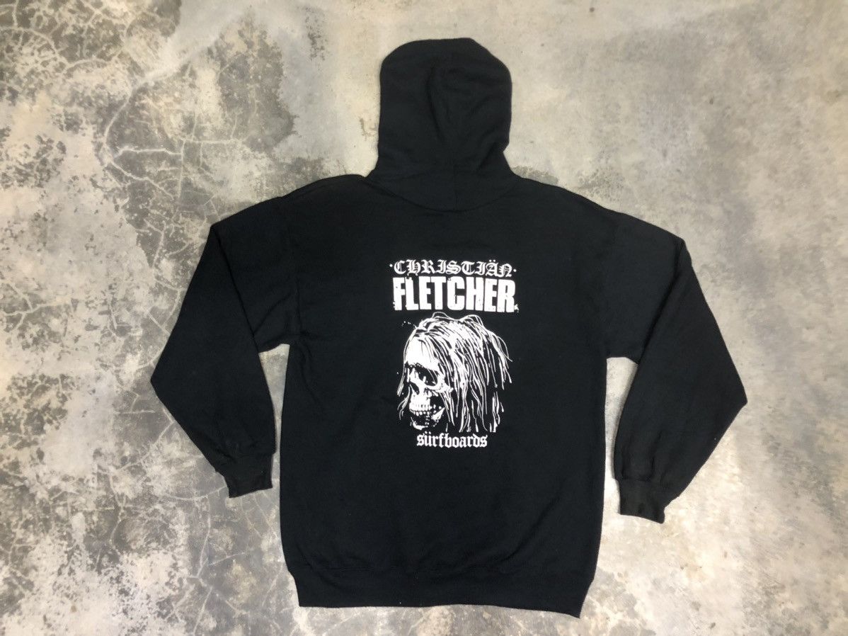 image of Made In USA x Surf Style Vintage Christian Fletcher Surfboard Hoodie in Black, Men's (Size Large)
