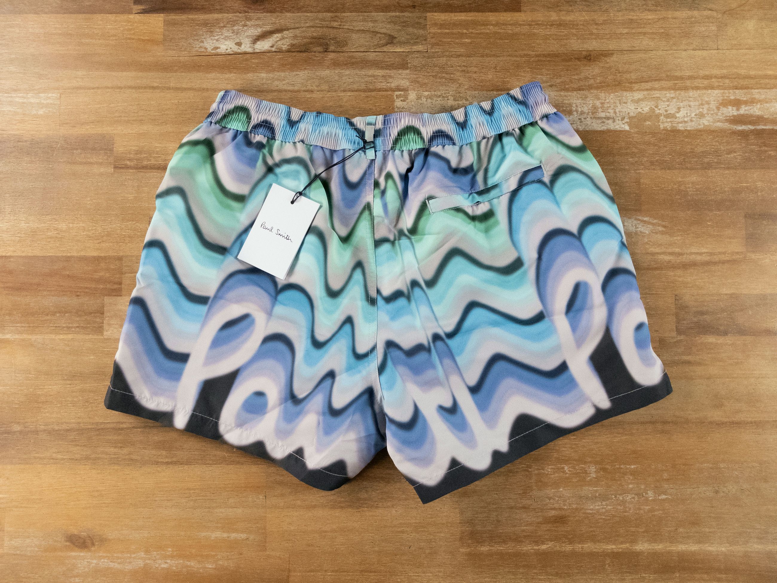 Paul Smith PAUL SMITH blue gradient logo print swim shorts Medium Size US 32 / EU 48 - 8 Thumbnail