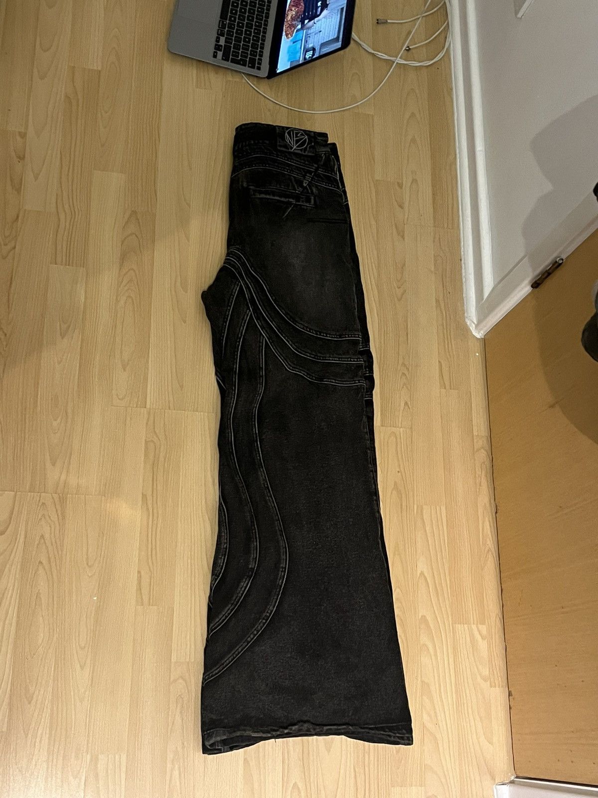 No Faith Studios Black Heavy Wave Denim No Faith Studios Size US 40 / EU 56 - 5 Thumbnail
