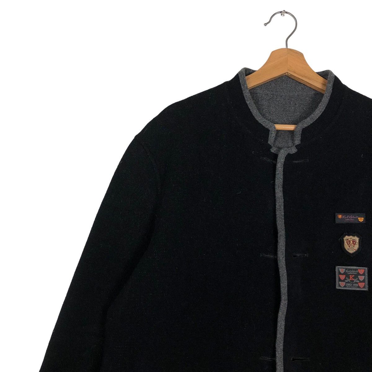 Japanese Brand 🔥Vintage Wool Work Jacket Button Karl Helmut Big Logo Size US M / EU 48-50 / 2 - 7 Thumbnail