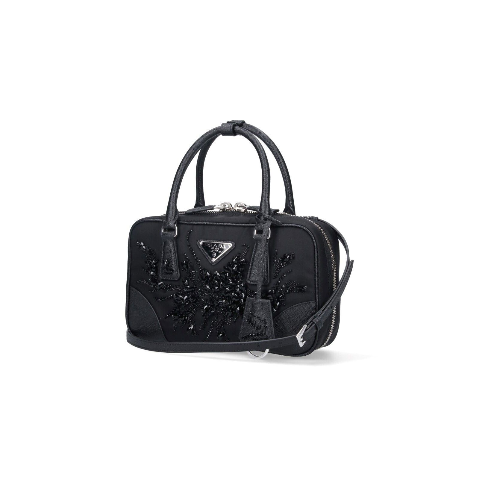 Prada PRADA Re-Edition 1978 Medium Black Re-Nylon Embroidery Handb Size ONE SIZE - 2 Thumbnail