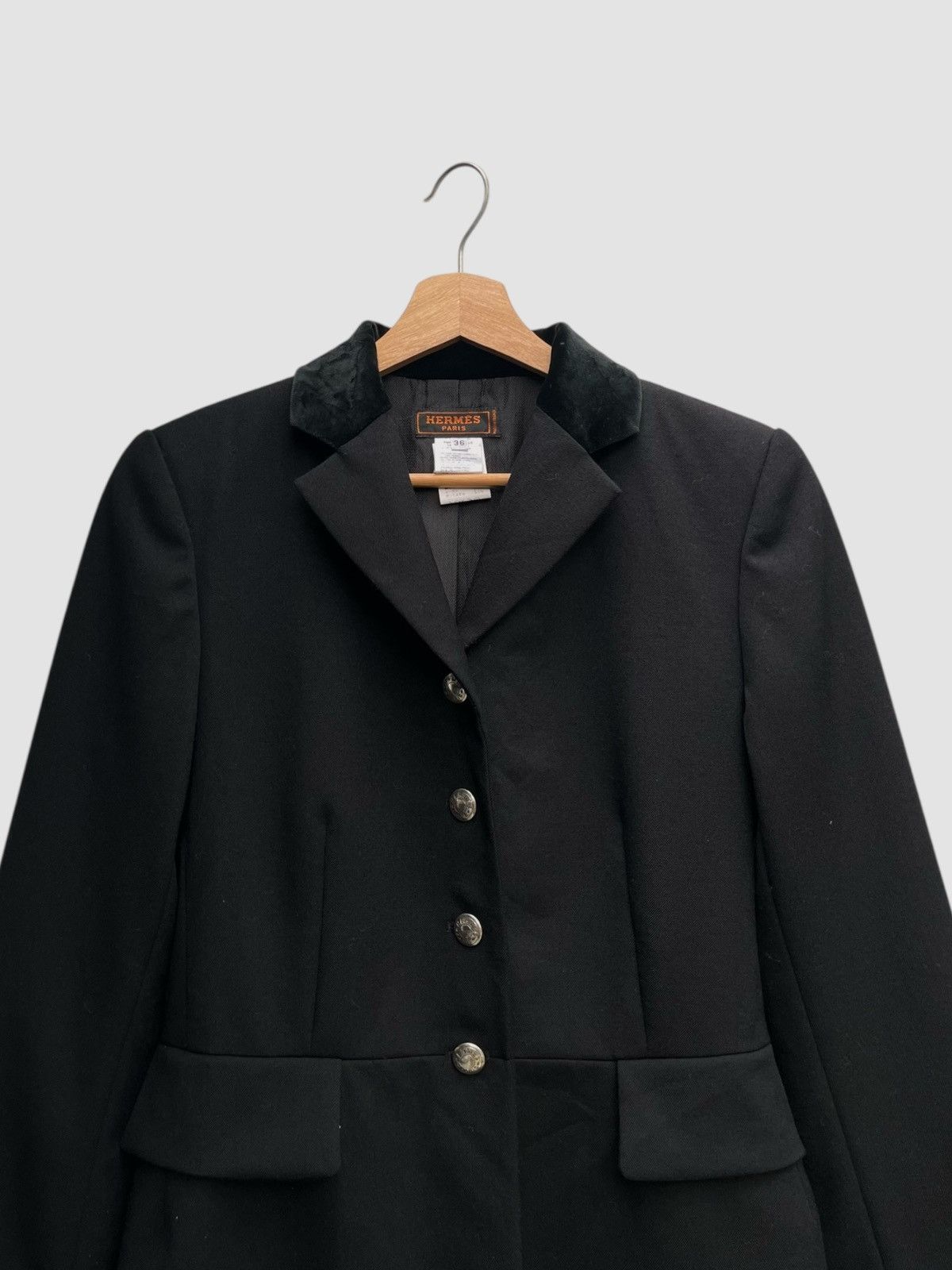Hermes Hermes Paris Cotton Modal Blend Collar Tailored Jacket Size XS / US 0-2 / IT 36-38 - 10 Thumbnail