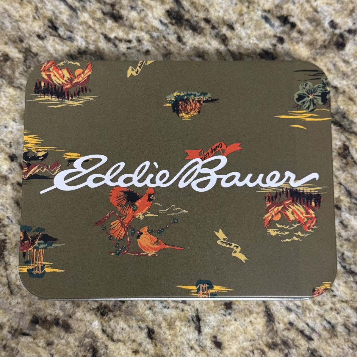 Eddie Bauer × Vintage Eddie Bauer “Camp Life” Tin Metal Storage Box 6x4.5x1” Inch Size ONE SIZE - 2 Thumbnail