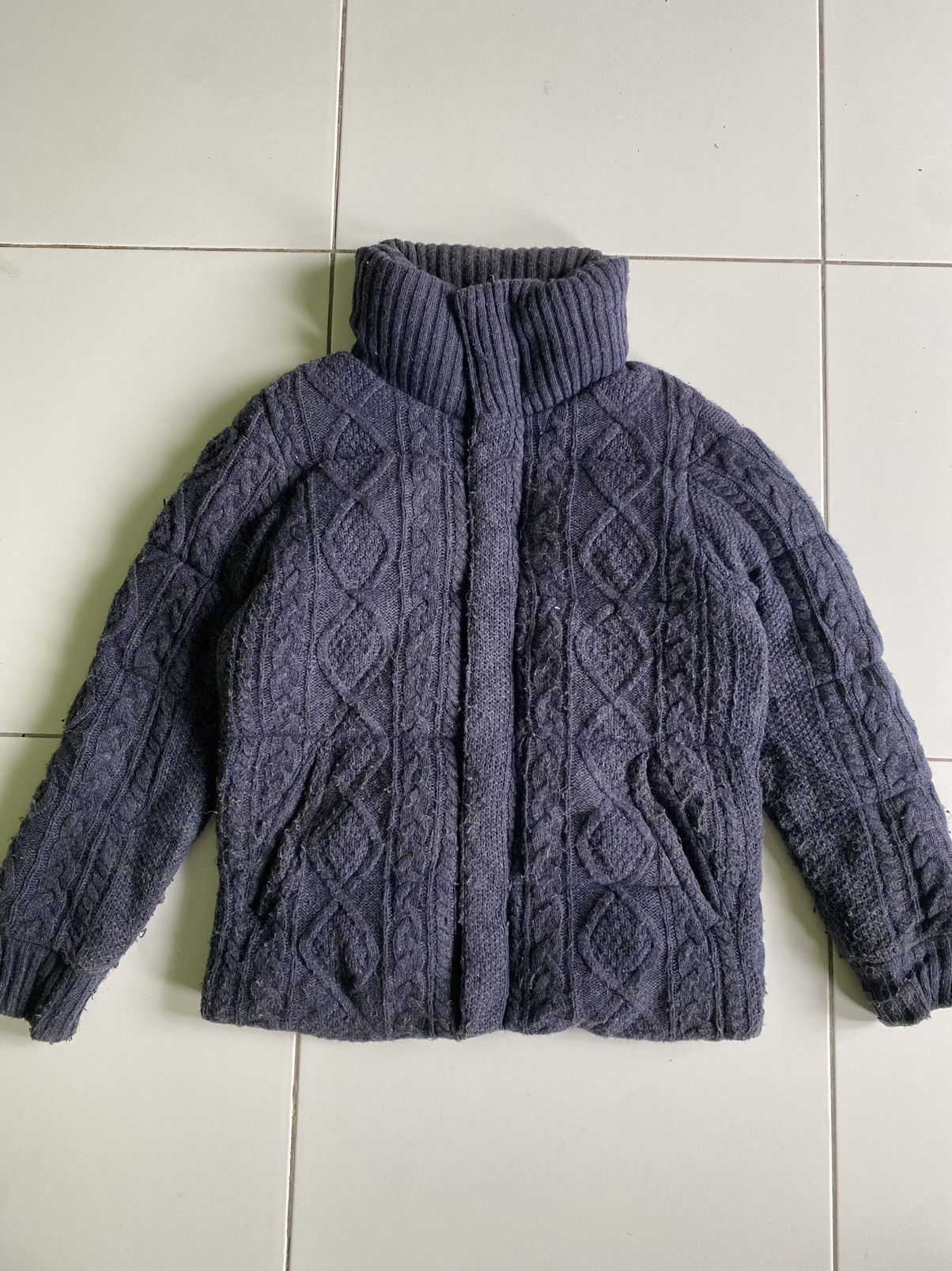 image of Duffer Of St George x Stock Mfg Co VTG Duffer St.george Handknitted Nylon Down Pullover Jacket in G