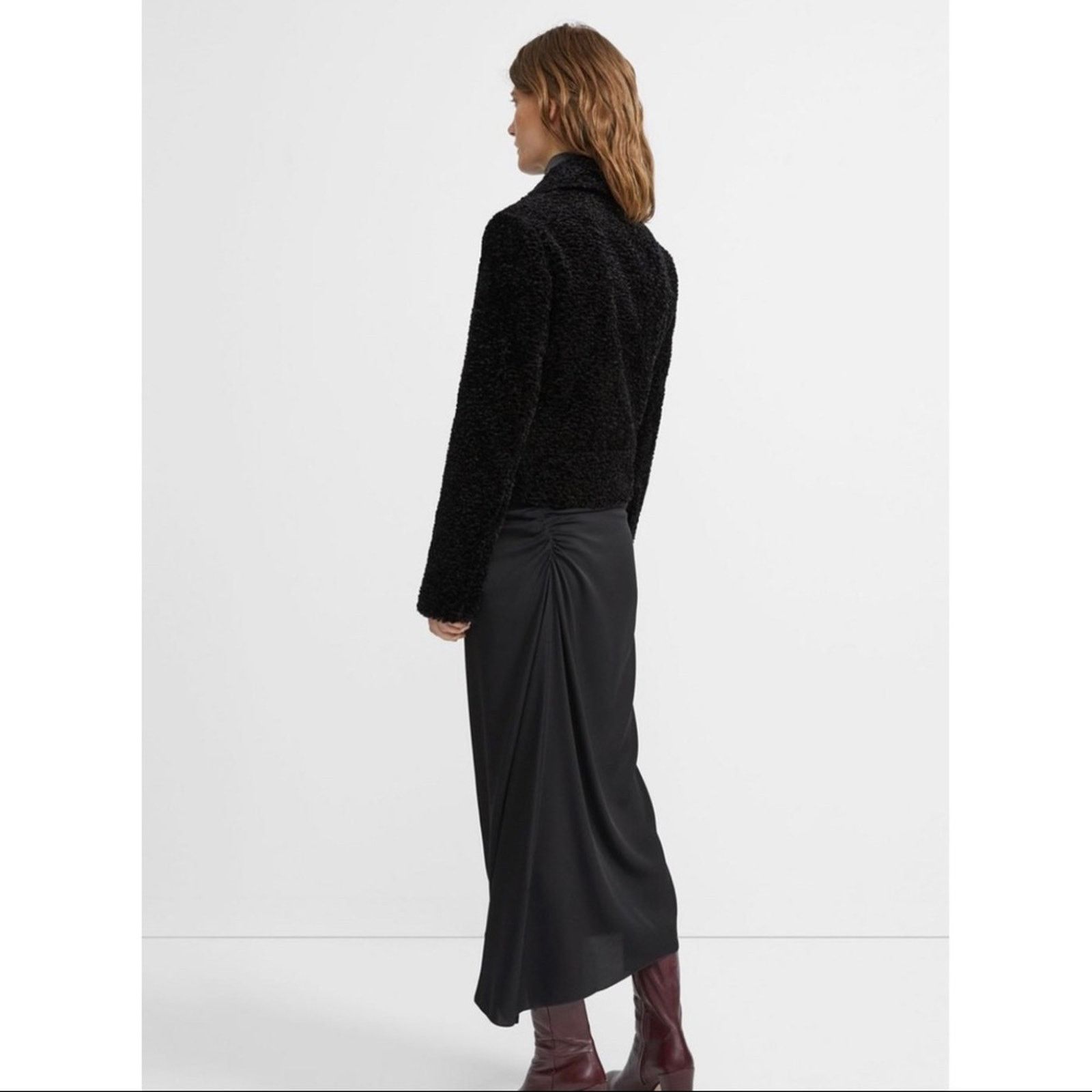 Theory New Theory Faux Fur Slim Moto Jacket Size L / US 10 / IT 46 - 5 Thumbnail