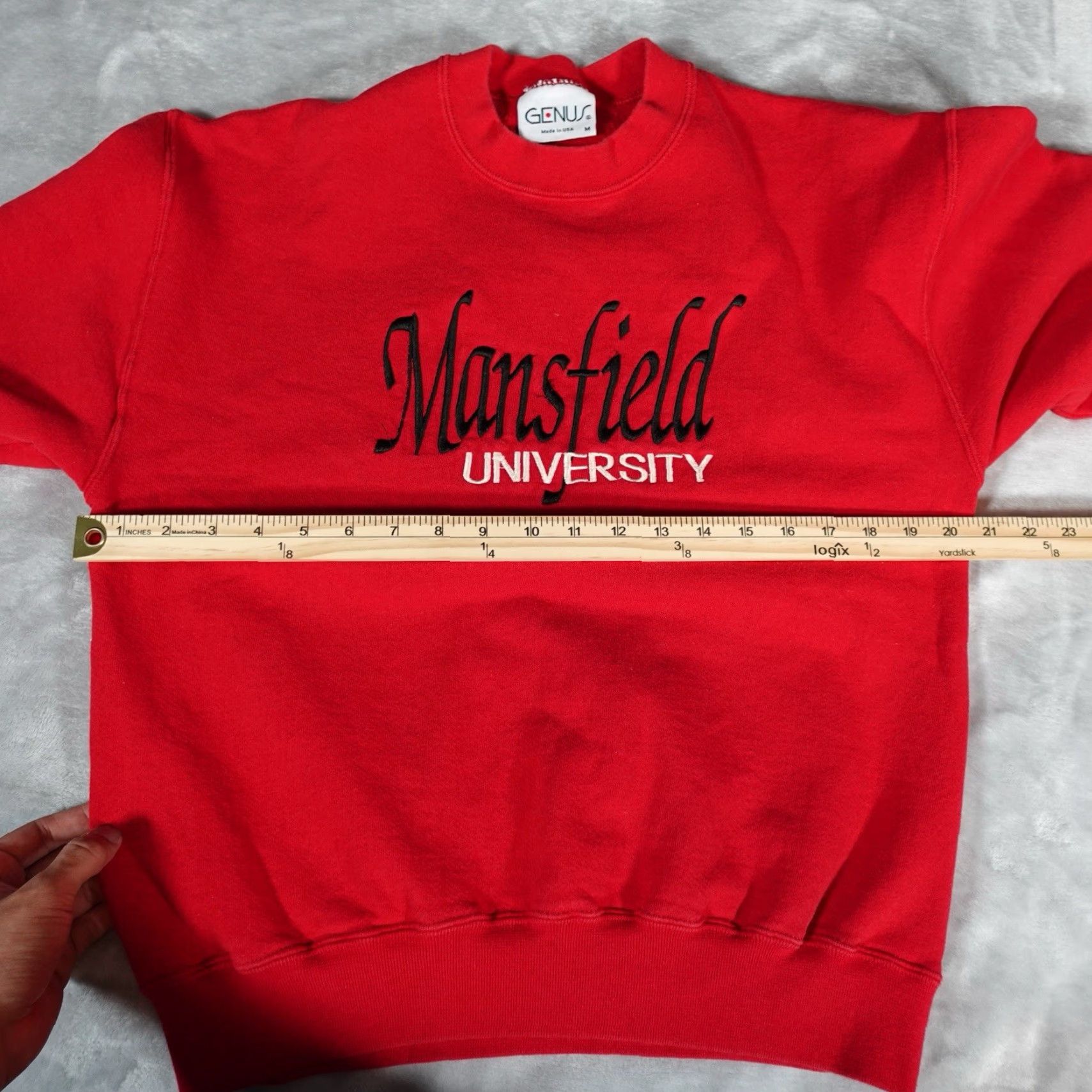 Vintage Vintage Mansfield University Embroidered Sweatshirt Womens M Red College University Activewear Pullover Size M / US 6-8 / IT 42-44 - 6 Thumbnail